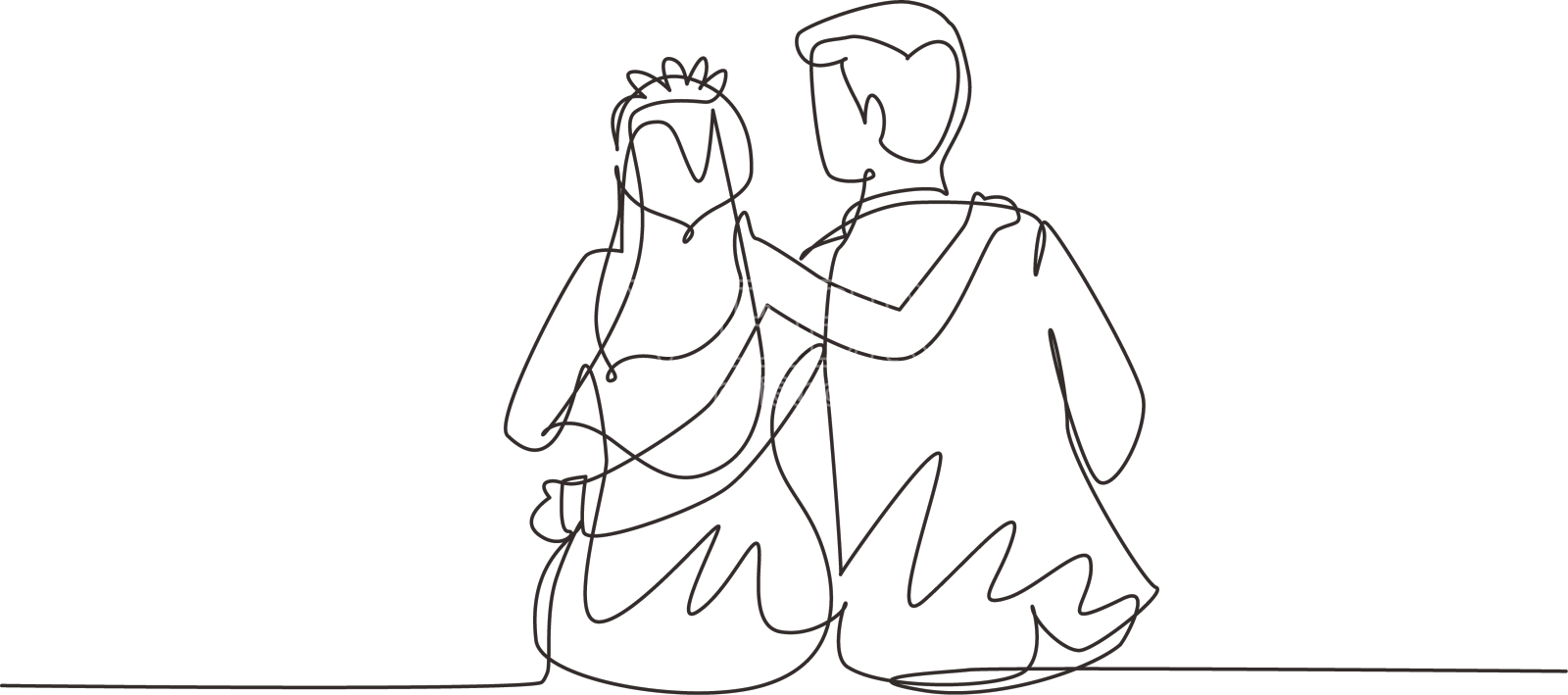 连成一线的夫妻在画设计元素图片