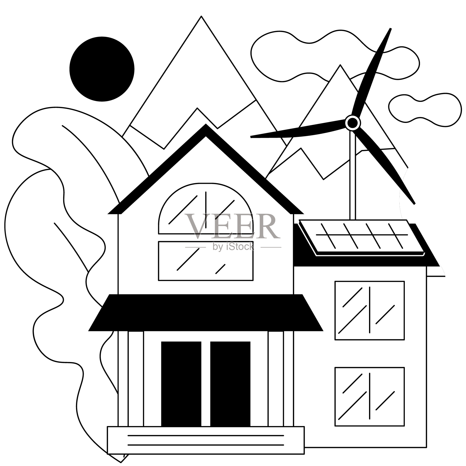 生态绿道的抽象概念设计元素图片