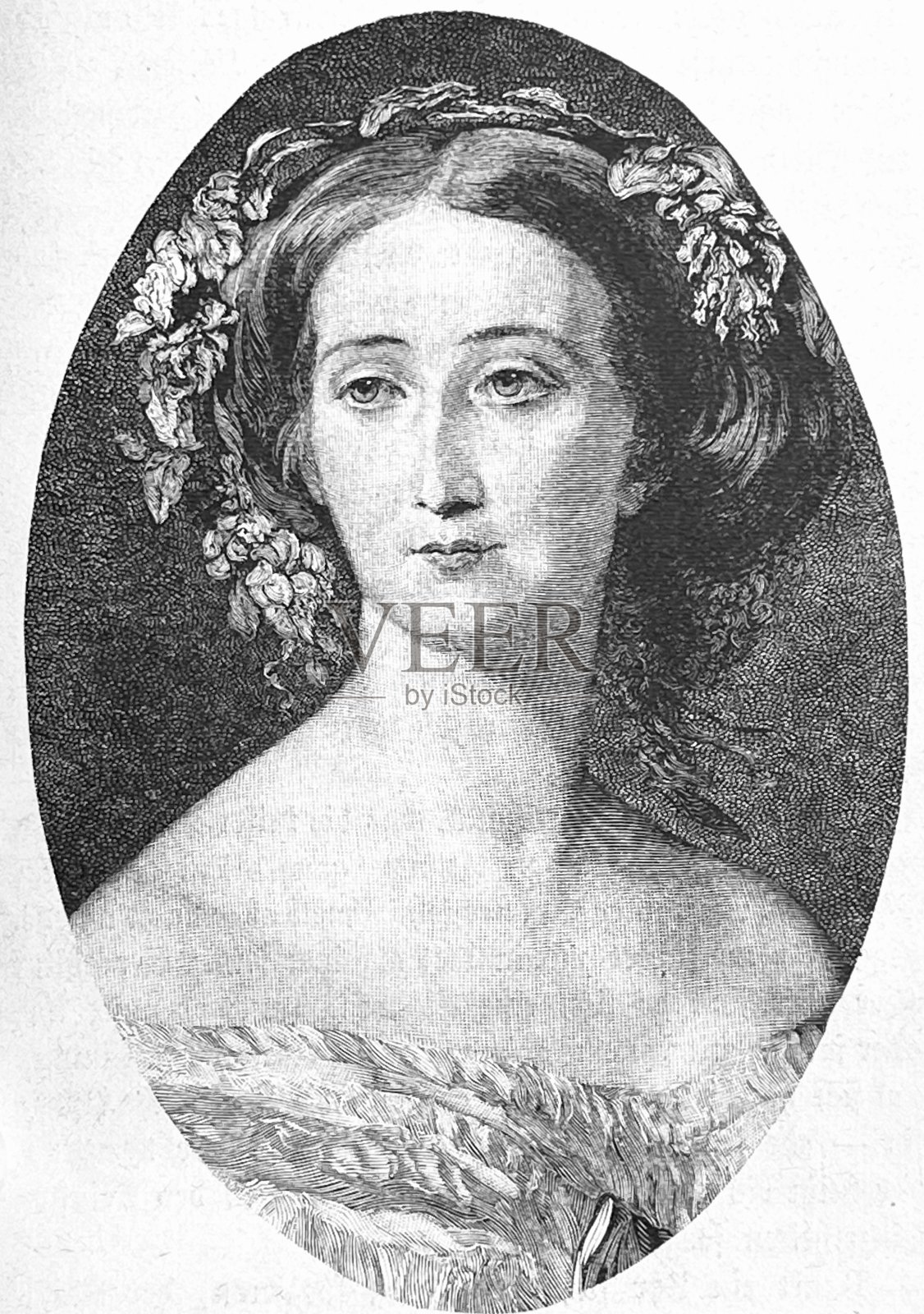 皇后Eugénie de Montijo，拿破仑三世的妻子插画图片素材