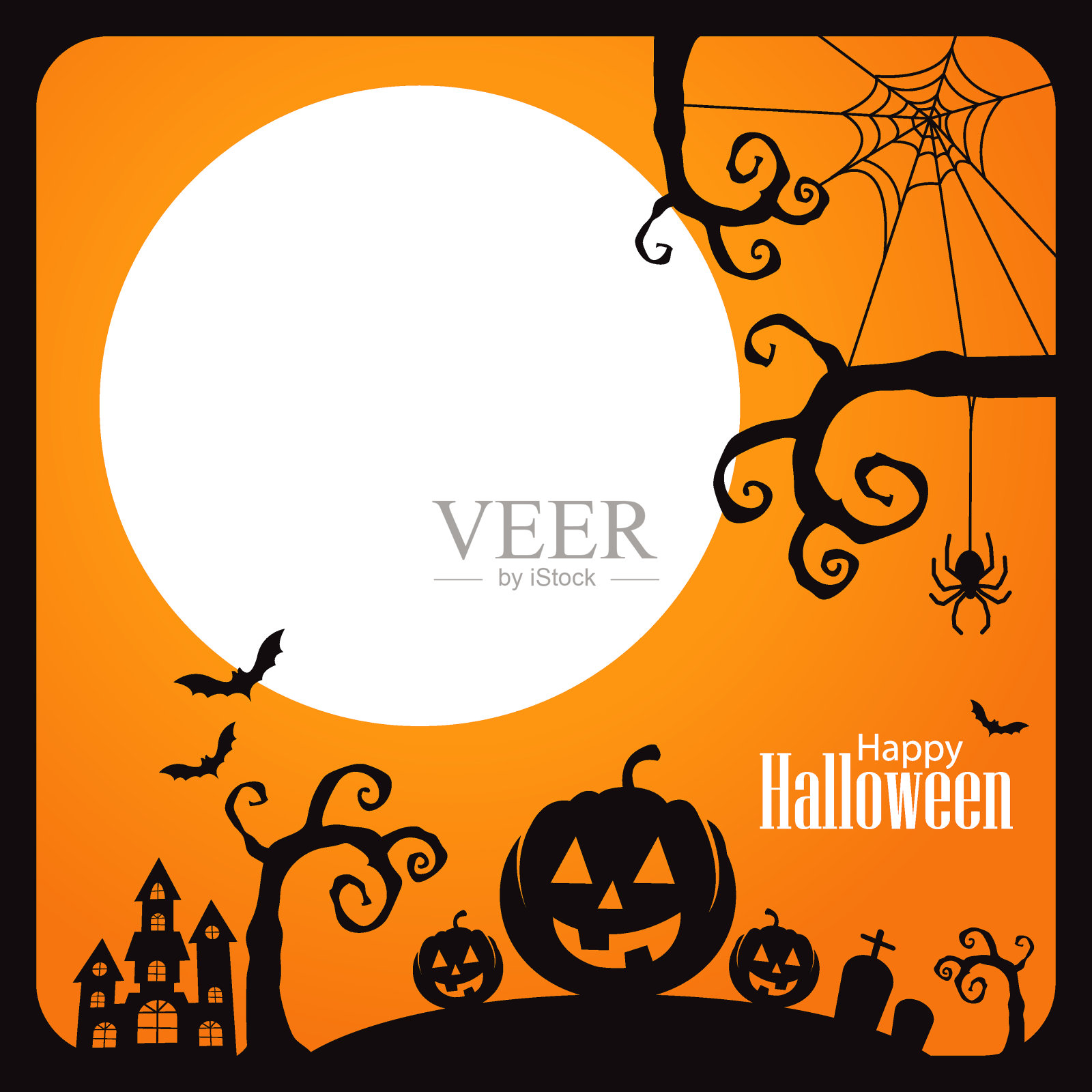 万圣节快乐背景插画图片素材