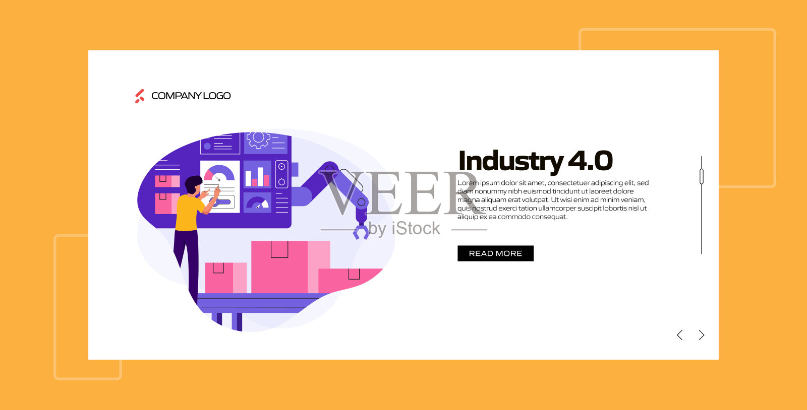 工业4.0概念矢量插图网站横幅，广告和营销材料，在线广告，业务演示等。插画图片素材