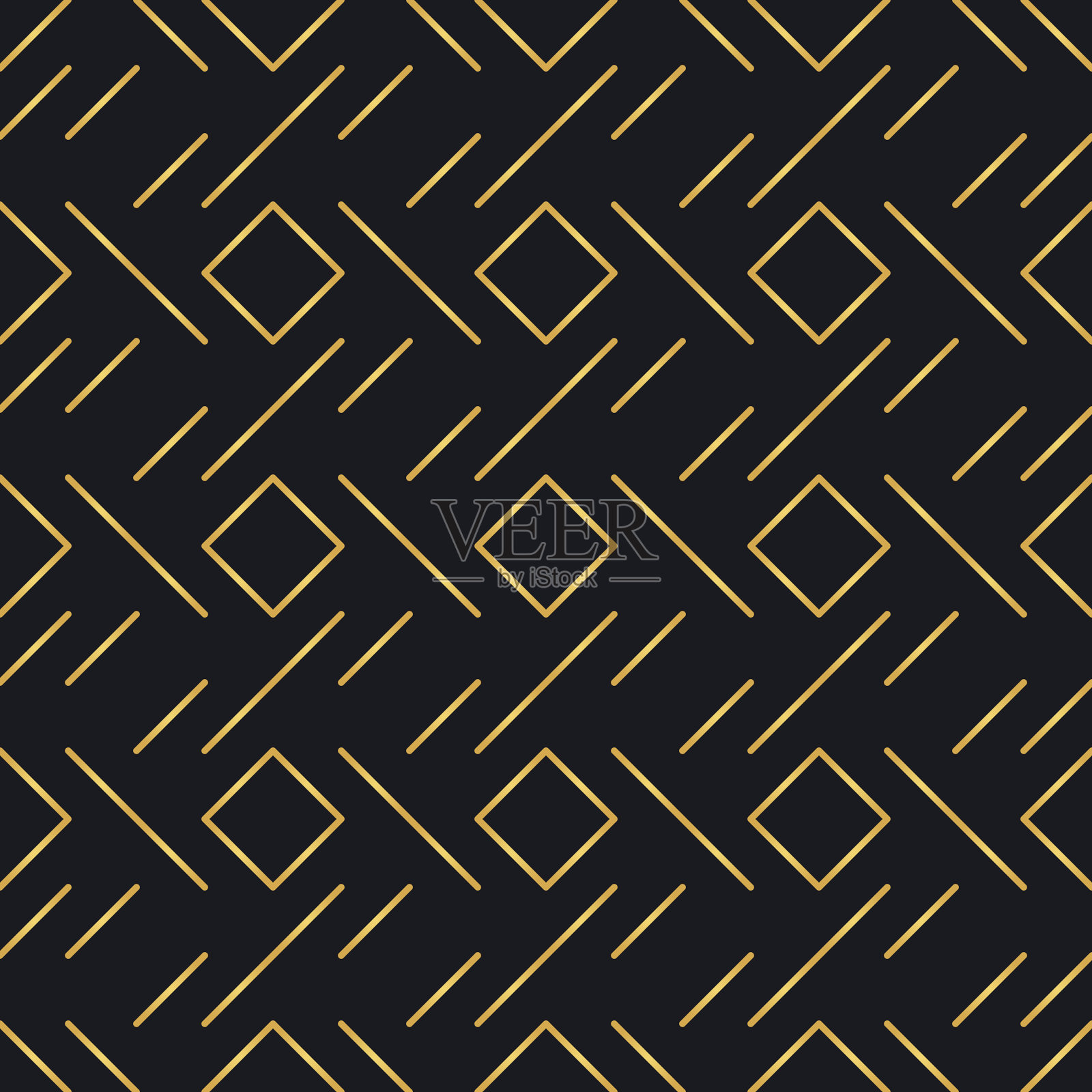 抽象无缝几何黄金线形图案插画图片素材