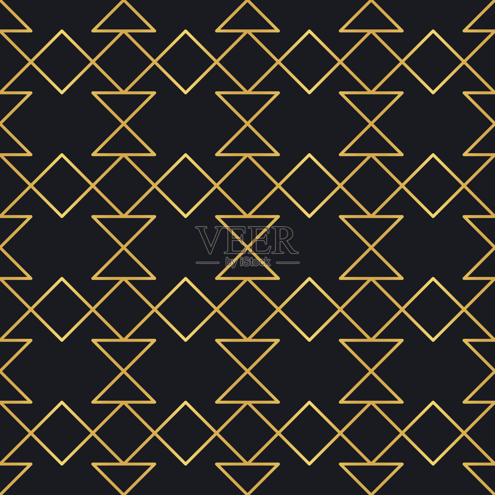 抽象无缝几何黄金线形图案插画图片素材