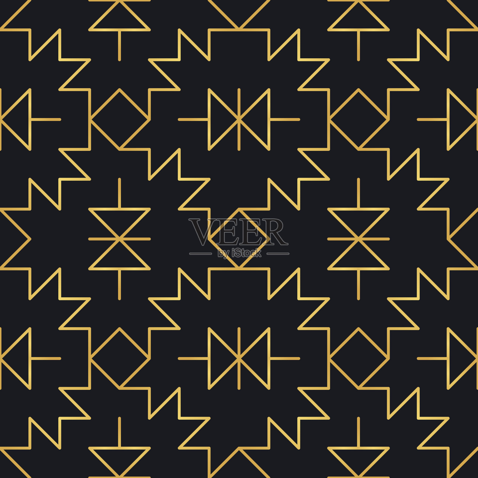 抽象无缝几何黄金线形图案插画图片素材