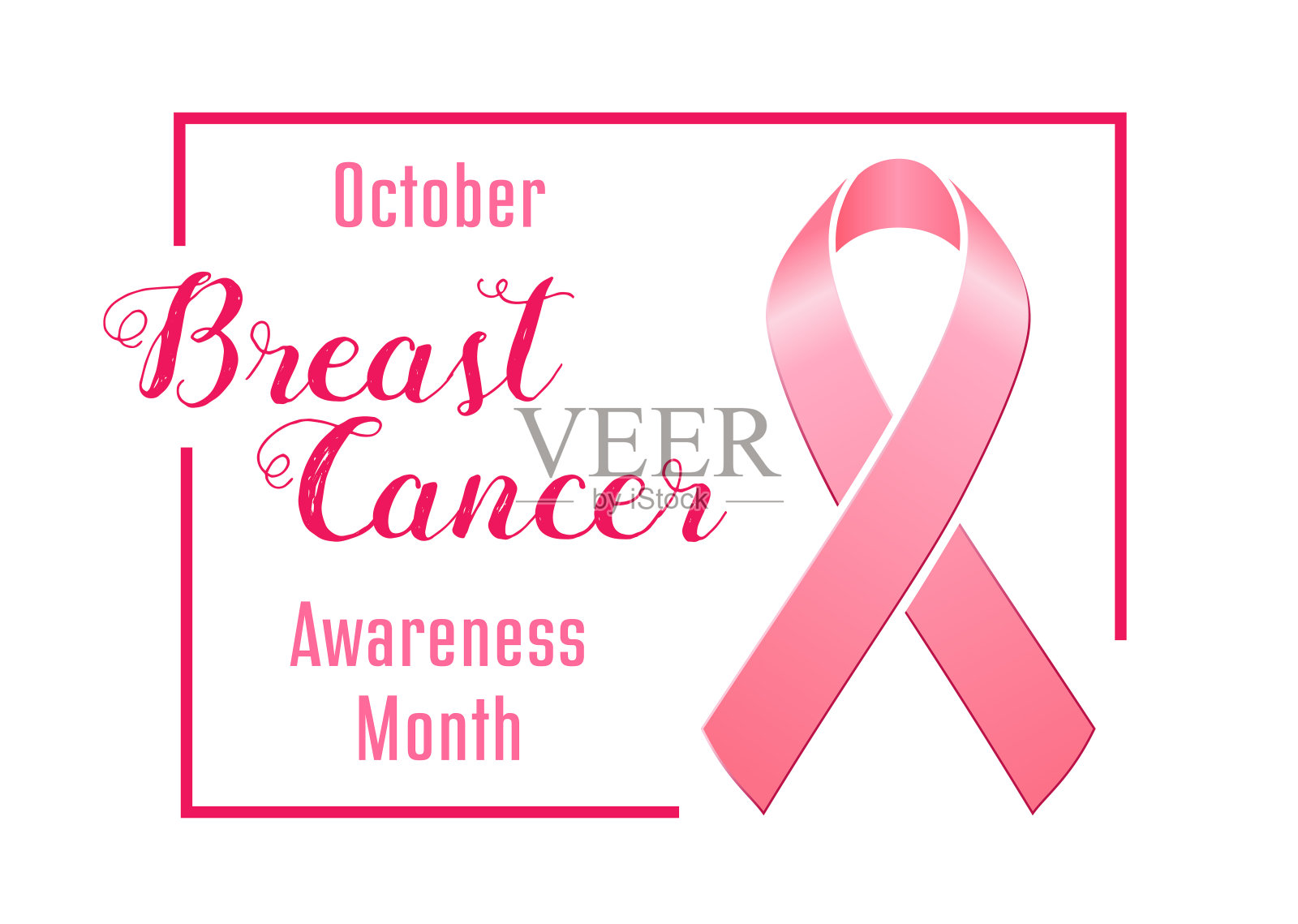 粉红丝带插画图片素材