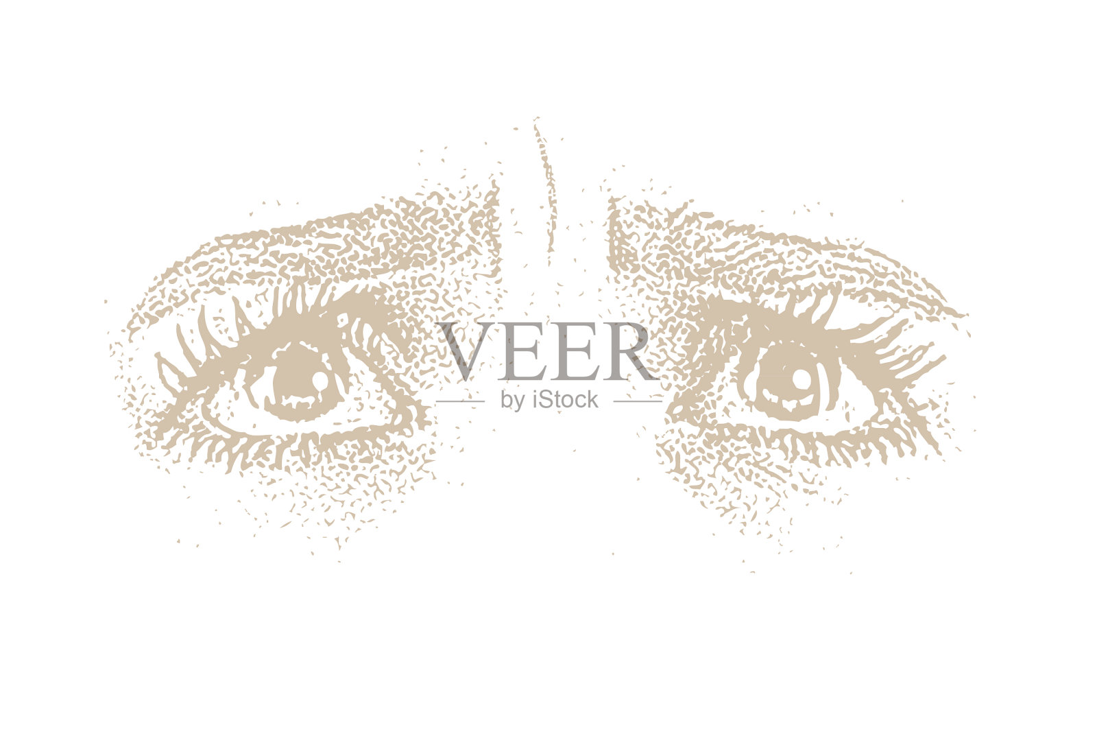 一个年轻女人的近距离与恐惧的面部表情插画图片素材