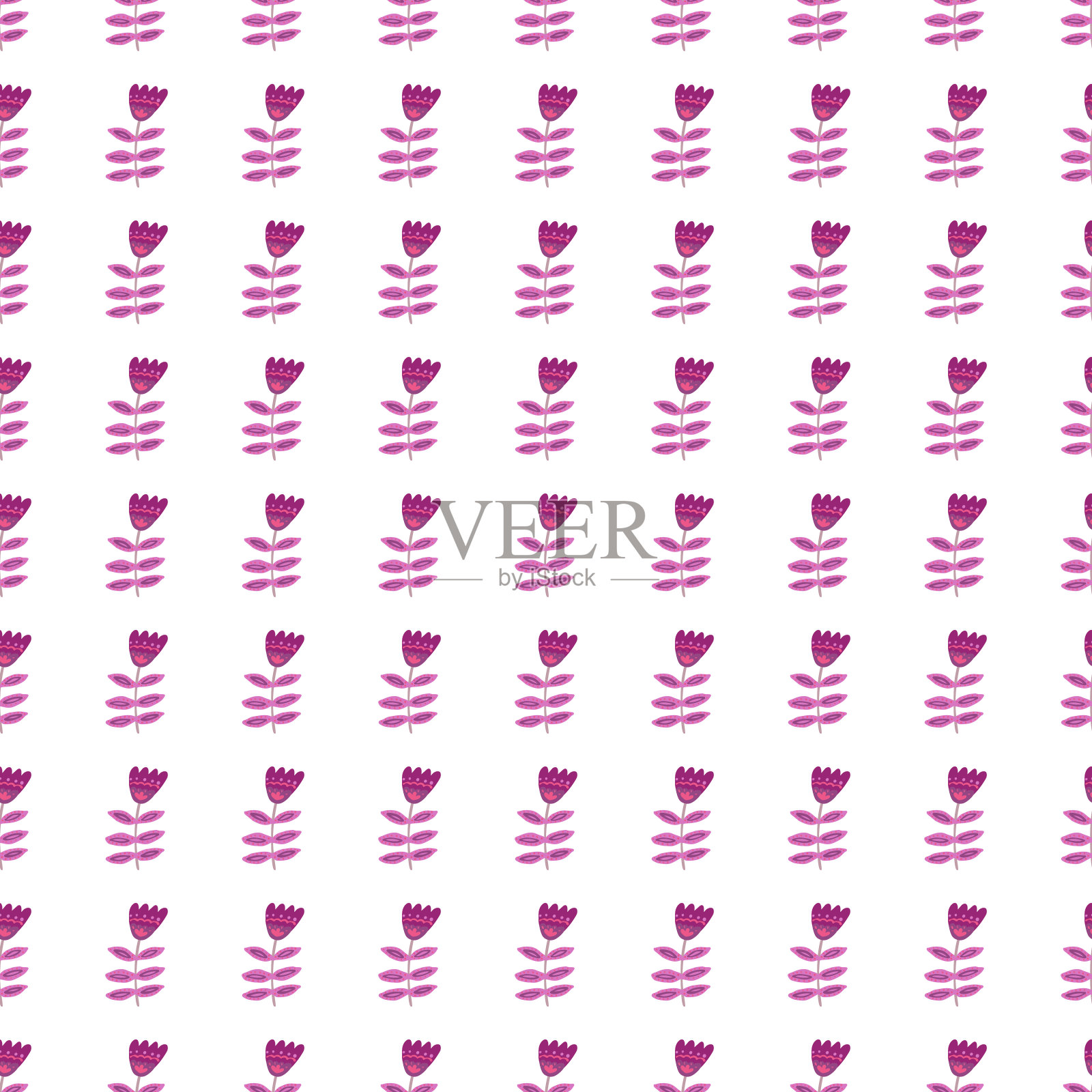 民间艺术花艺无缝图案。小的花壁纸。可爱的杂乱的打印。插画图片素材