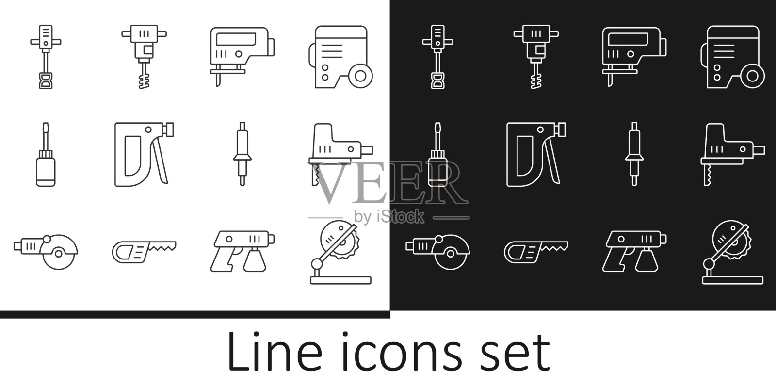 设置线台式锯，用于木工电动拼图图标素材