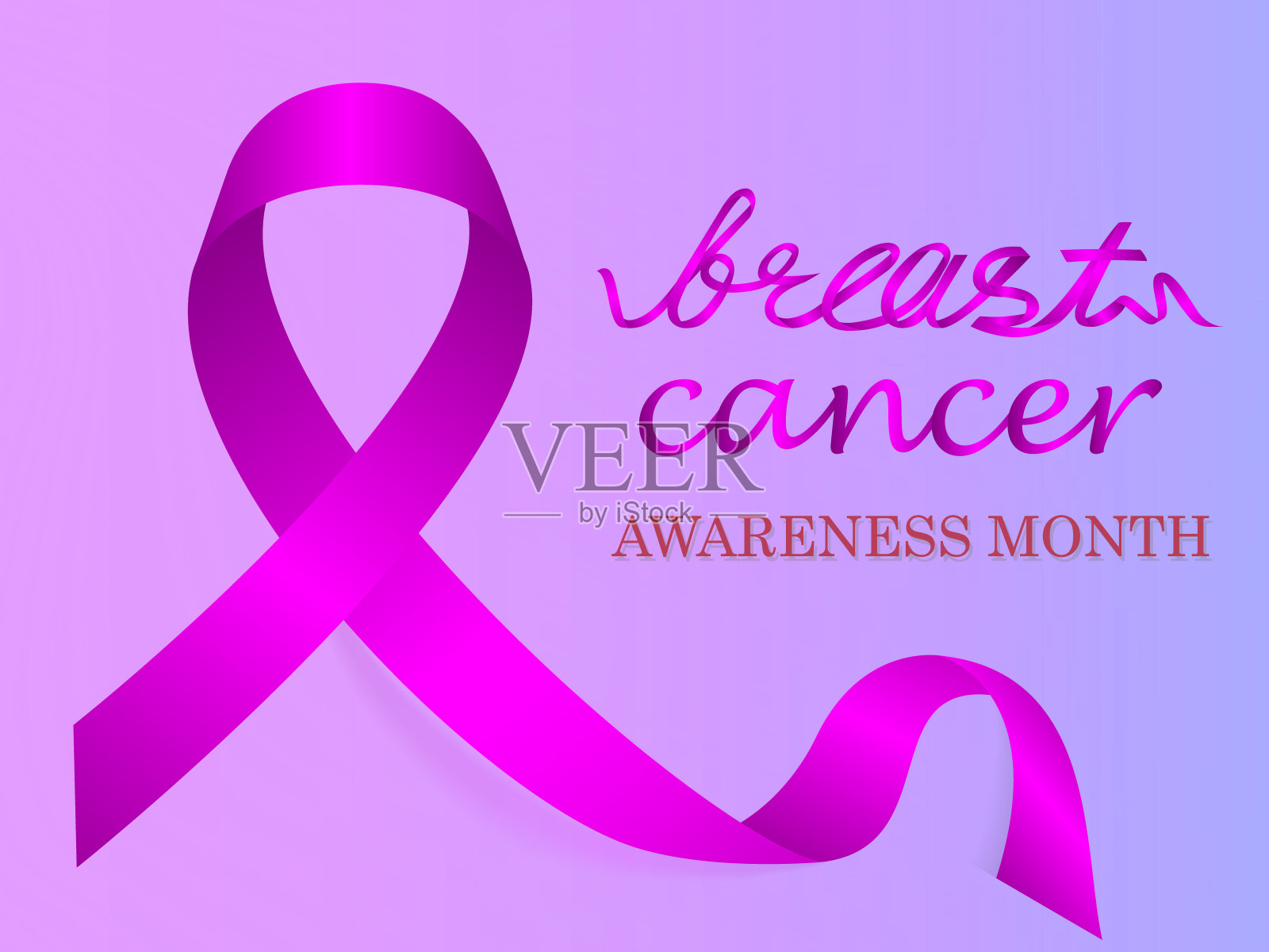 乳腺癌意识丝带背景。插画图片素材