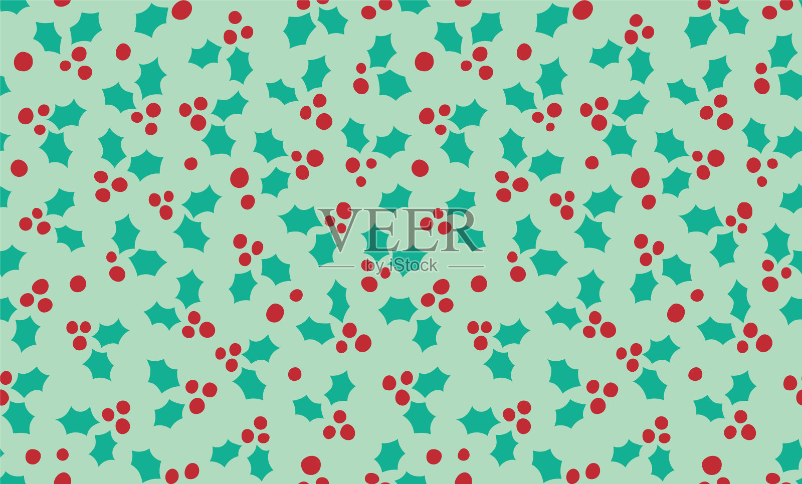 无缝的冬青模式插画图片素材