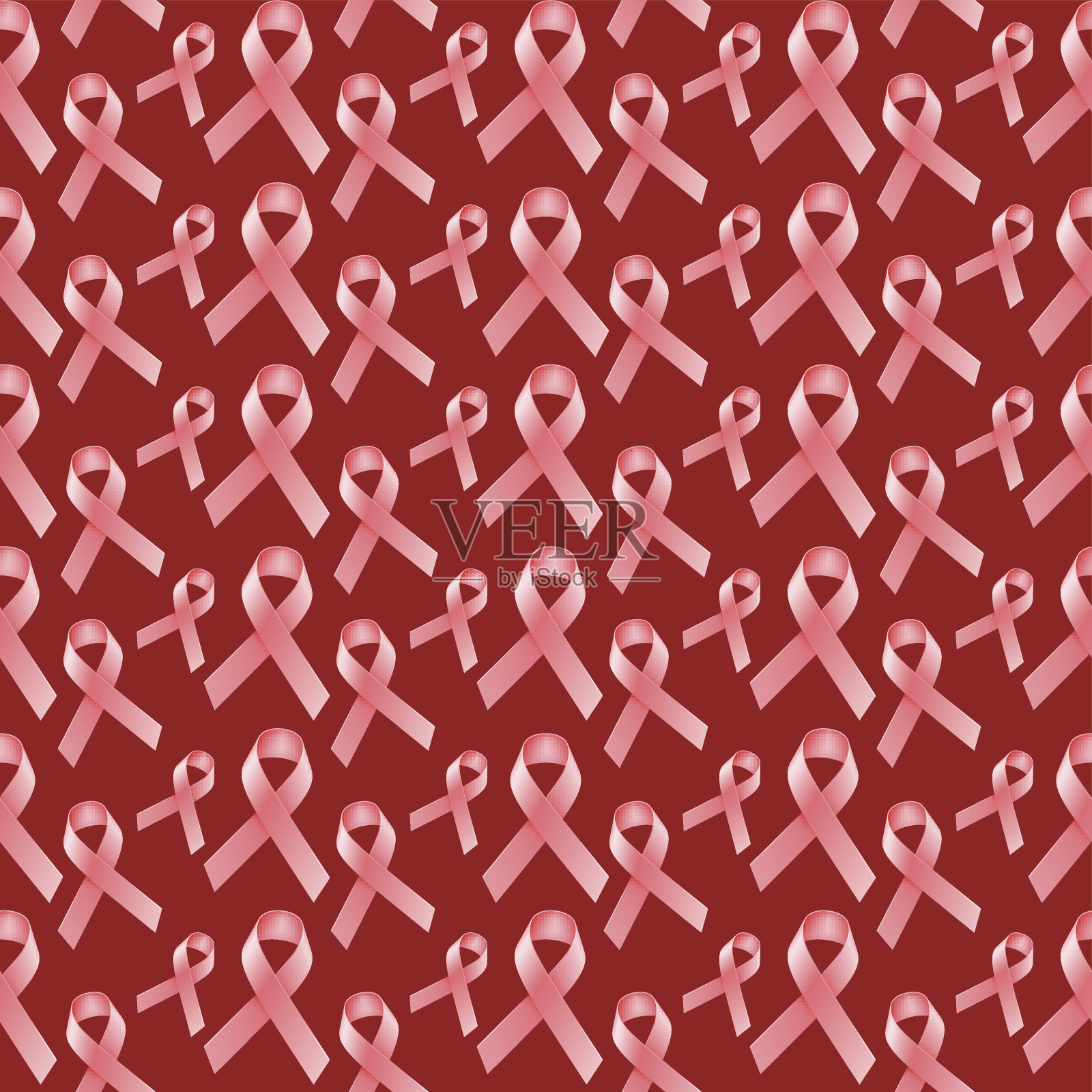 墙纸上有乳腺癌宣传丝带插画图片素材