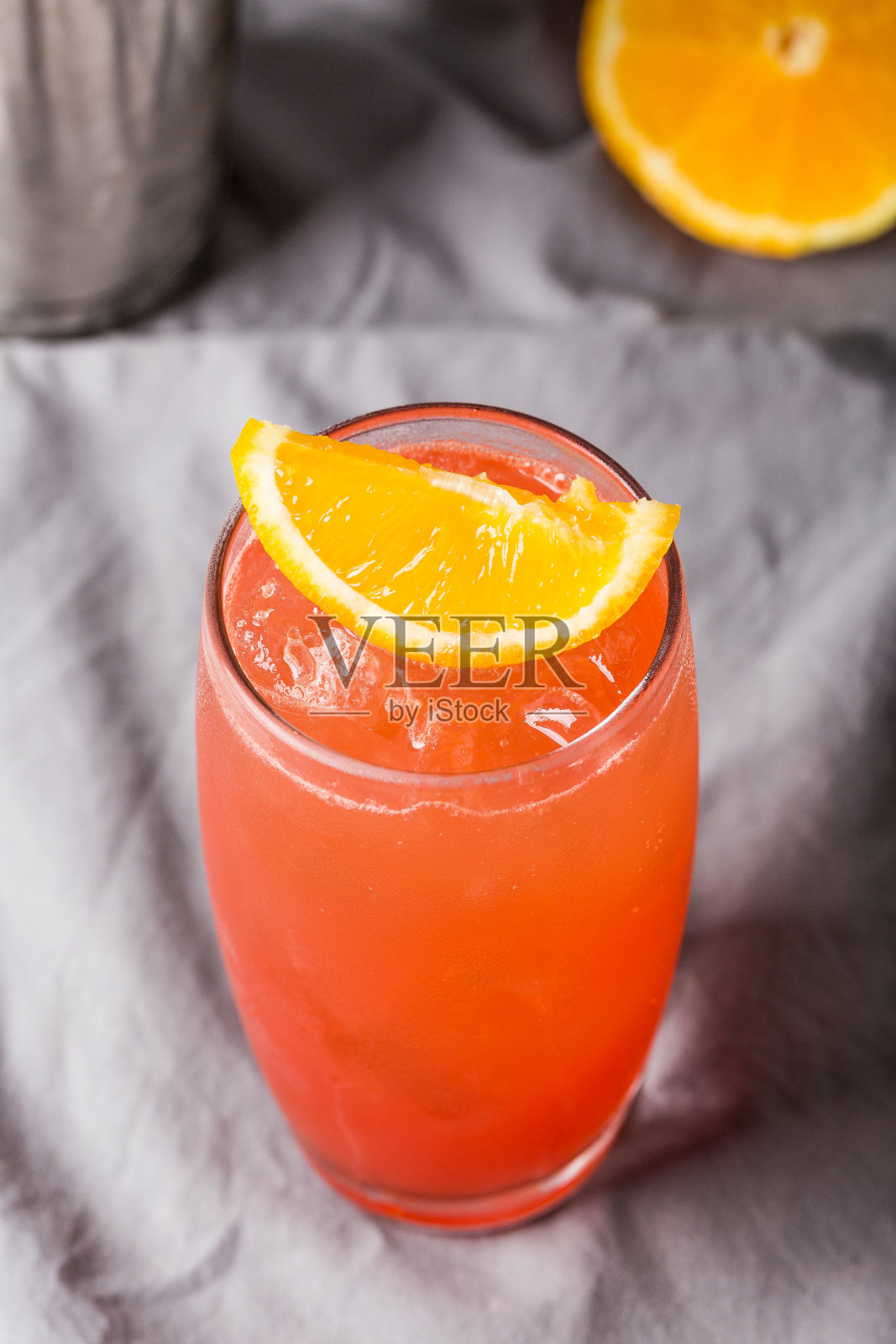 加里波第鸡尾酒茶点意大利红苦鲜橙汁照片摄影图片