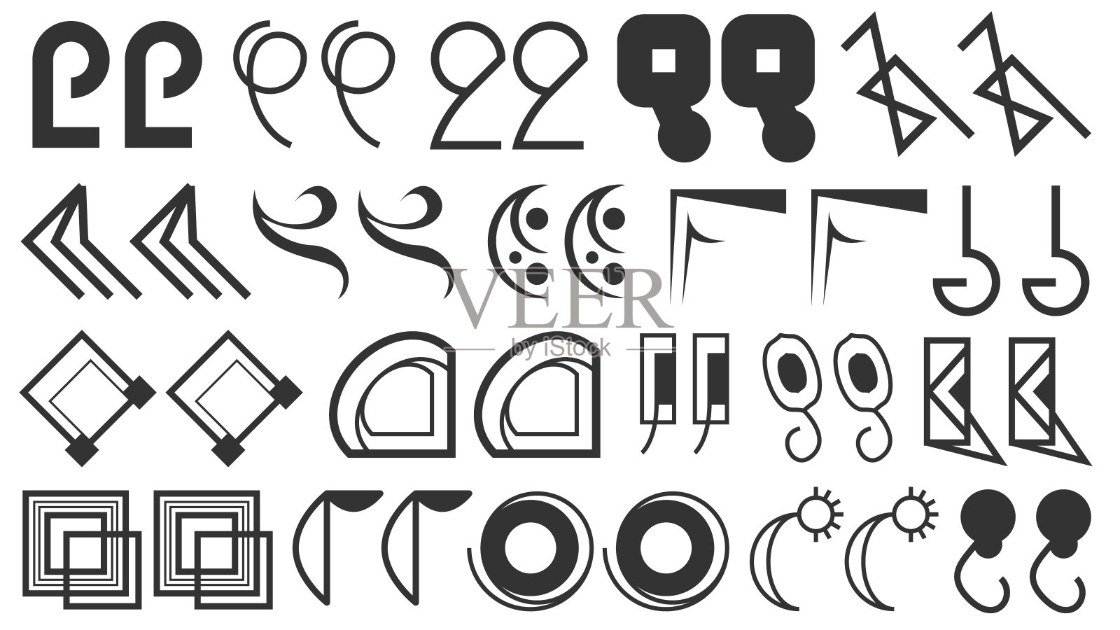 抽象集集合黑色quotemmarks Speech标点摘录备注图标矢量设计风格插画图片素材