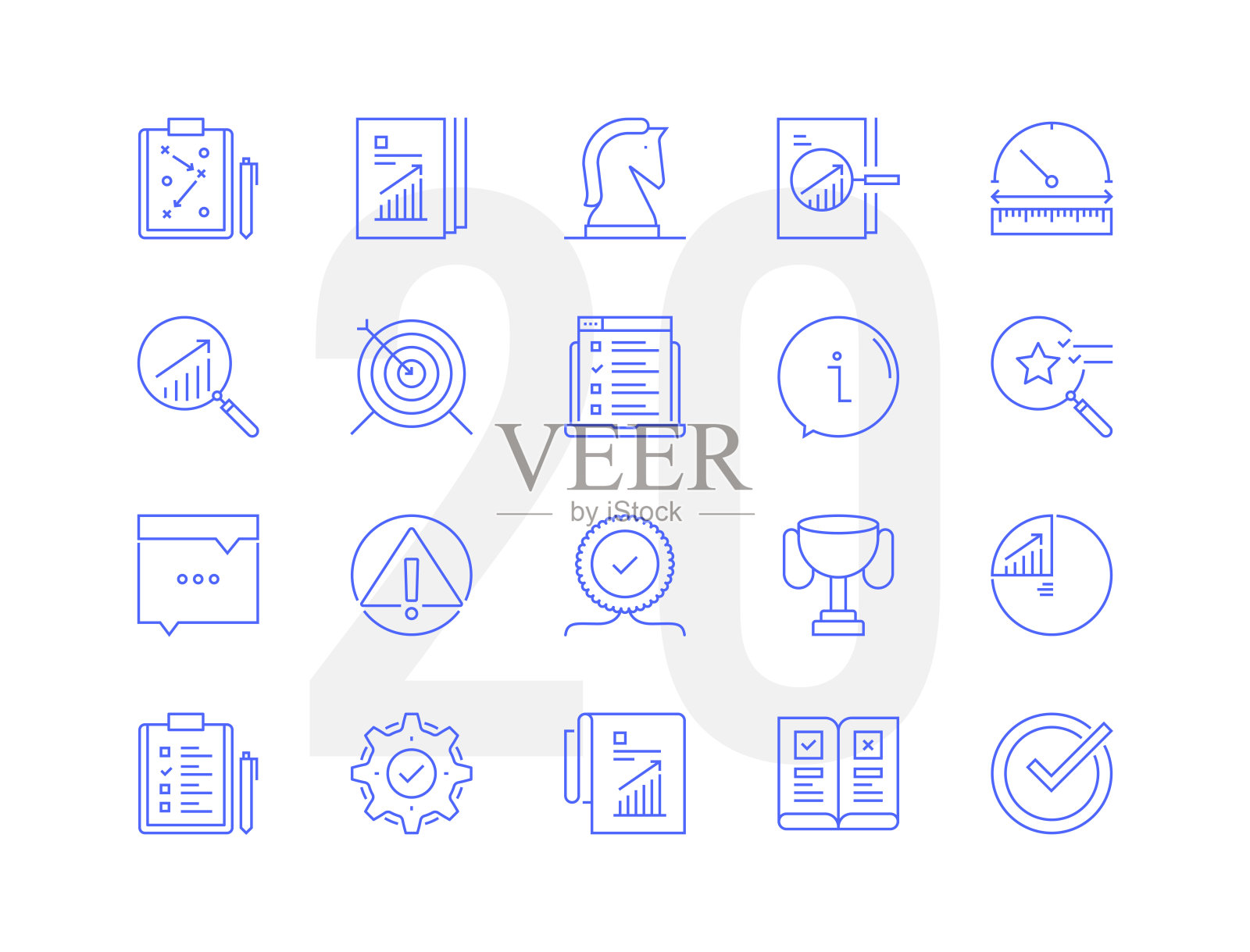评估线图标设置插画图片素材