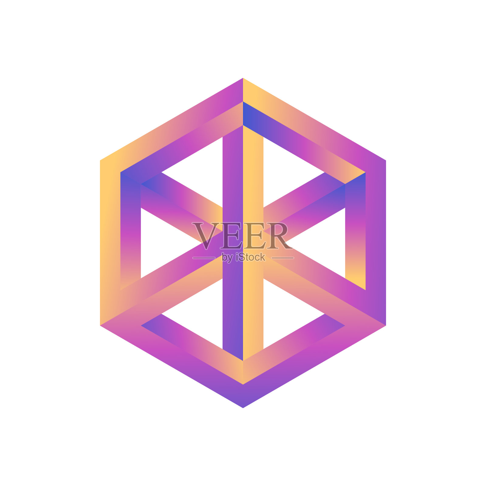 不可能的几何形状插画图片素材