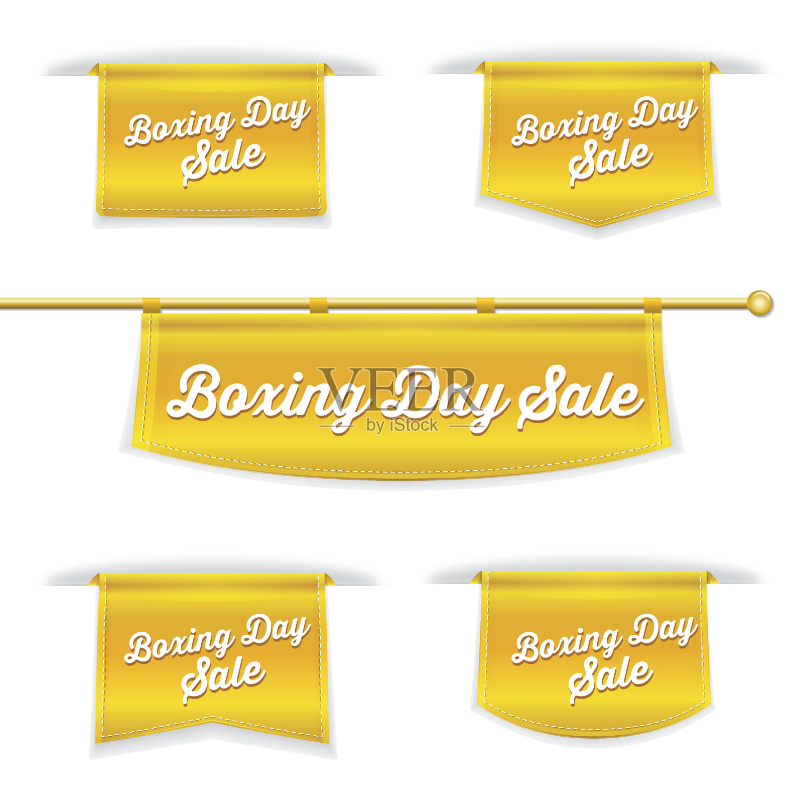 闪亮的3D折叠丝带书签与节礼日文本设计元素图片