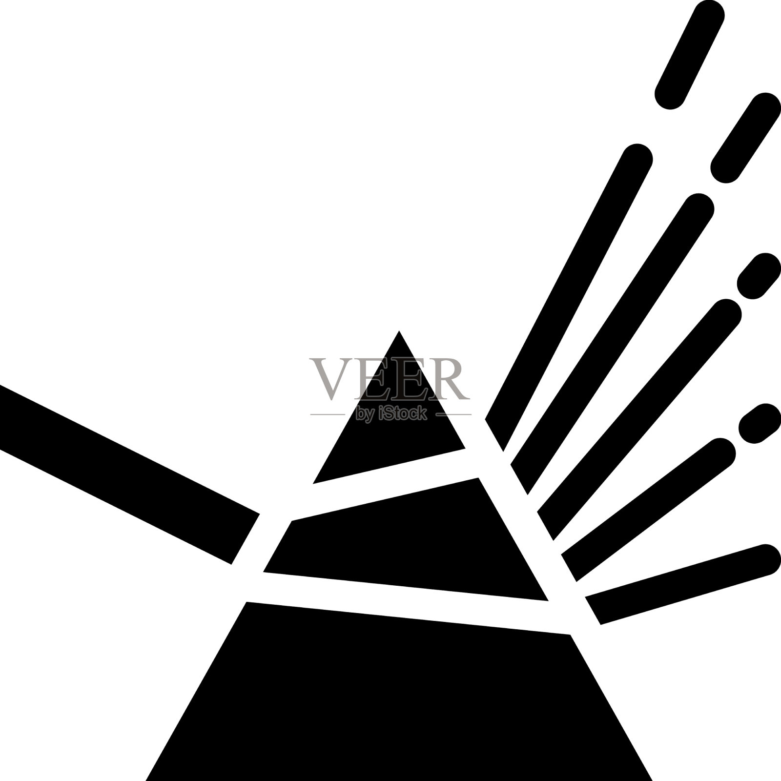 棱镜光字形图标插画图片素材