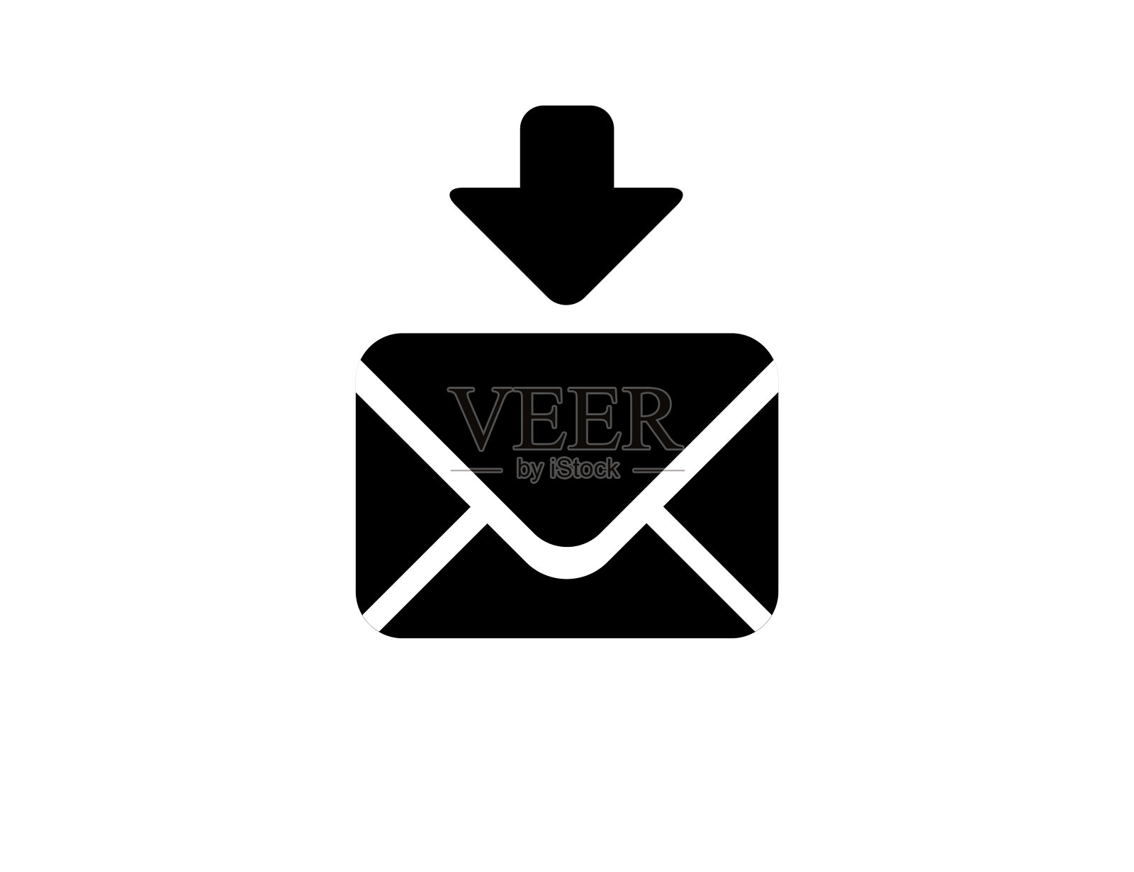 传入的邮件图标。孤立的电子邮件收件箱符号-向量图标素材