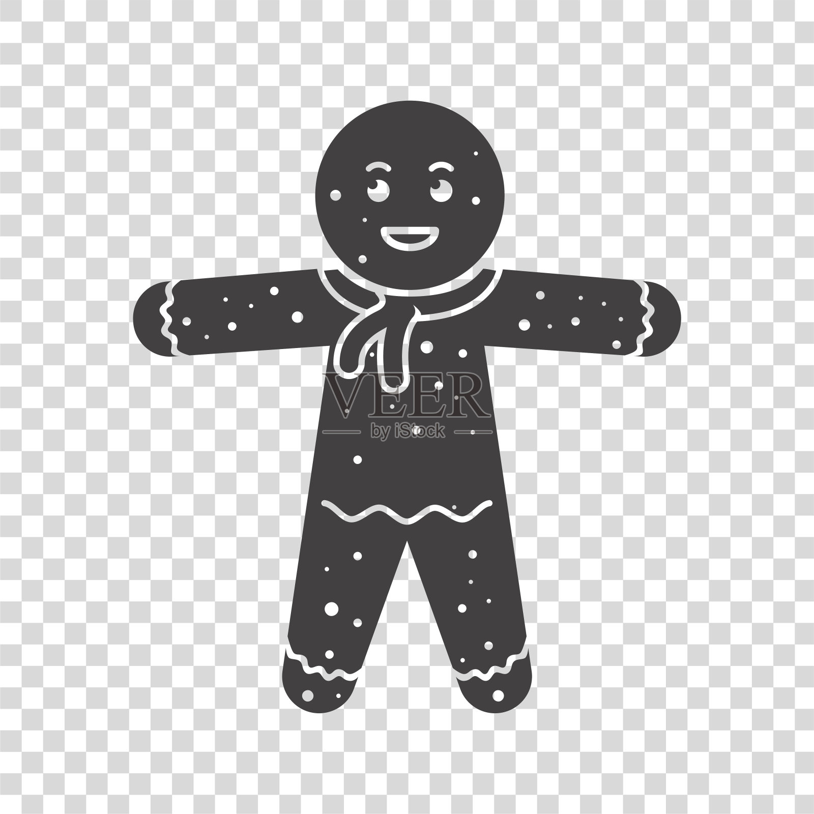 姜饼人的图标。插画图片素材