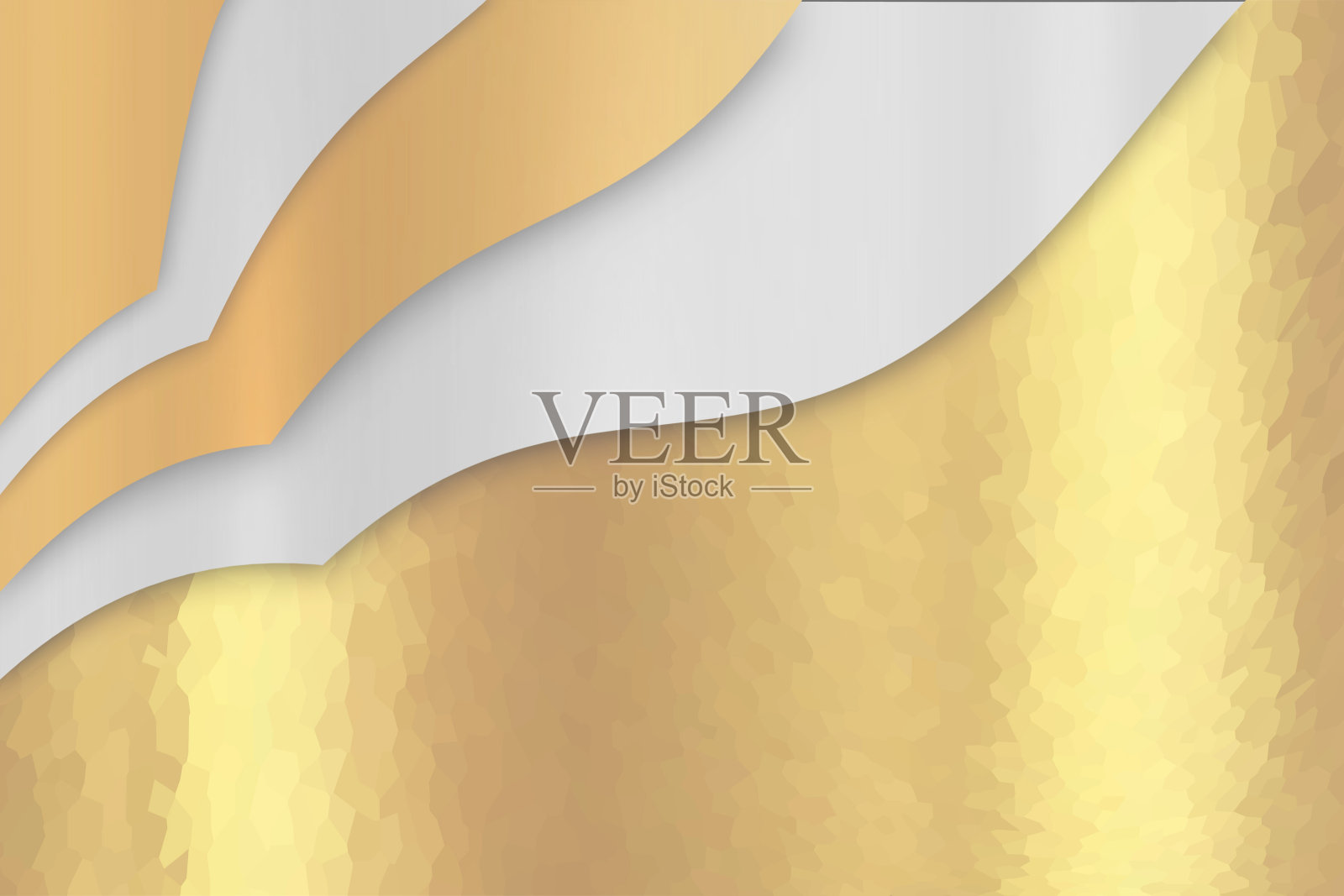 优雅的银色和米色阴影弯曲的线条背景。模式传单，小册子，横幅，标题，书封面…插画图片素材