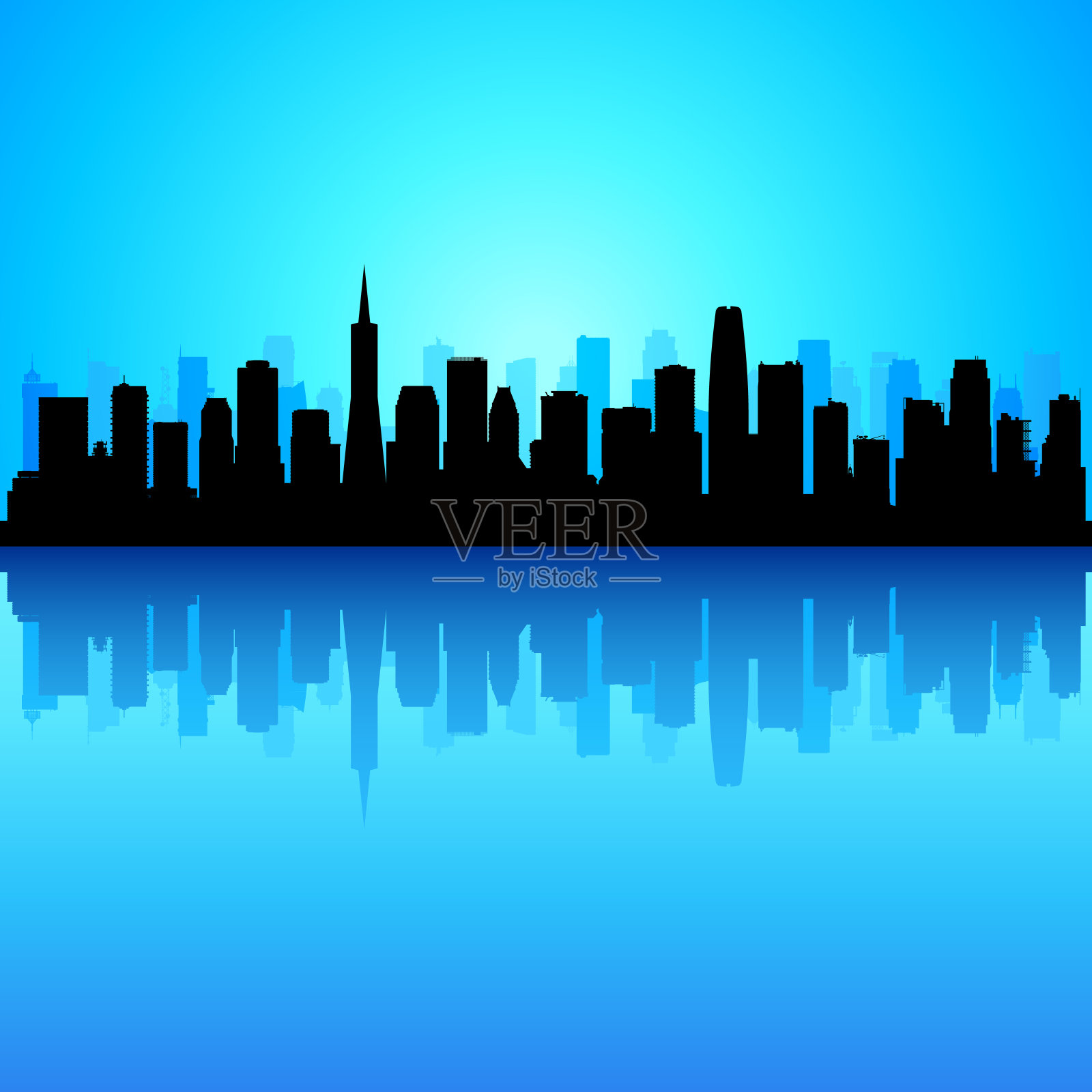 旧金山(所有建筑都已完成且可移动)插画图片素材