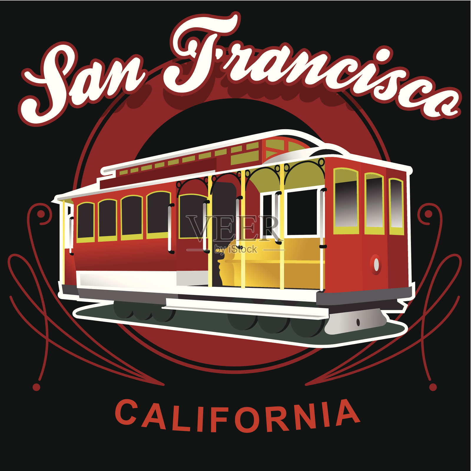 旧金山-特灵插画图片素材