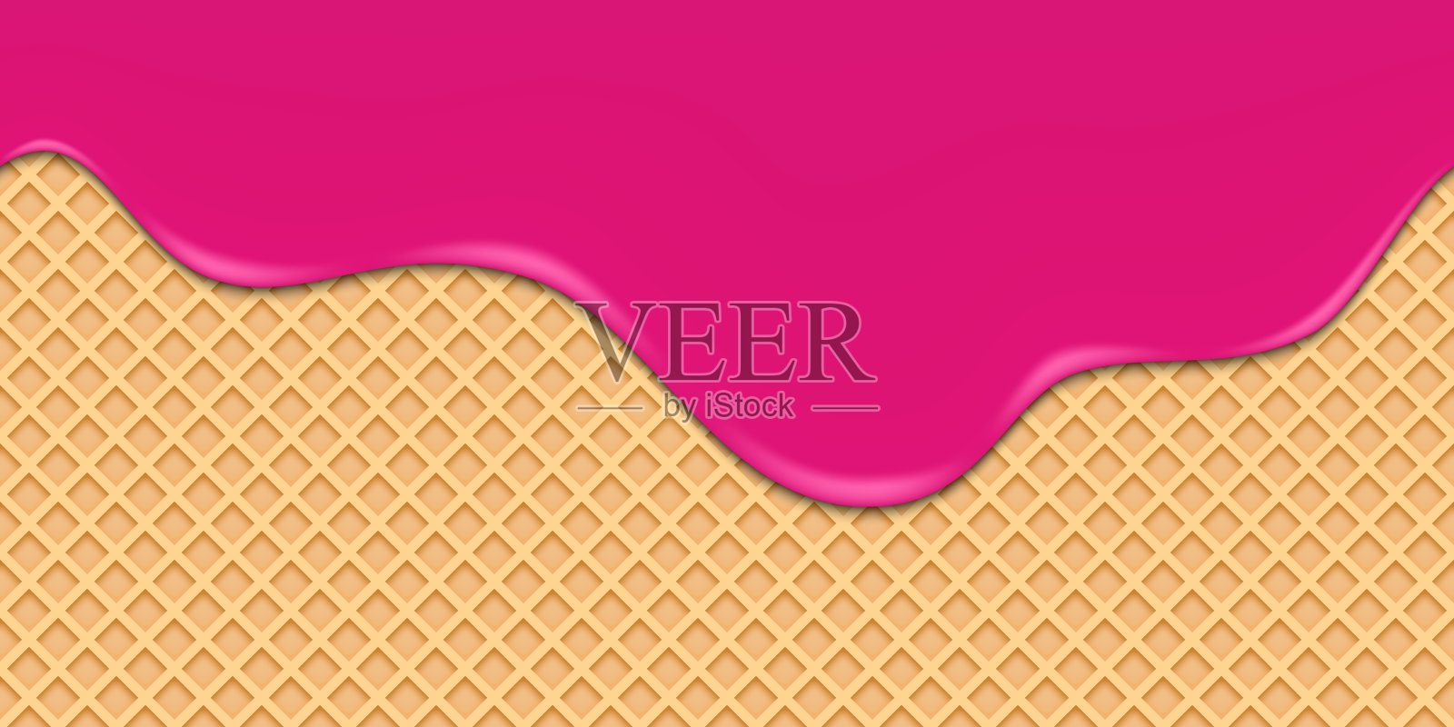 无缝融化的粉红色物质。粉红色的粘性液体。融化的油漆滴落流动。甜奶油。无缝模式。插画图片素材