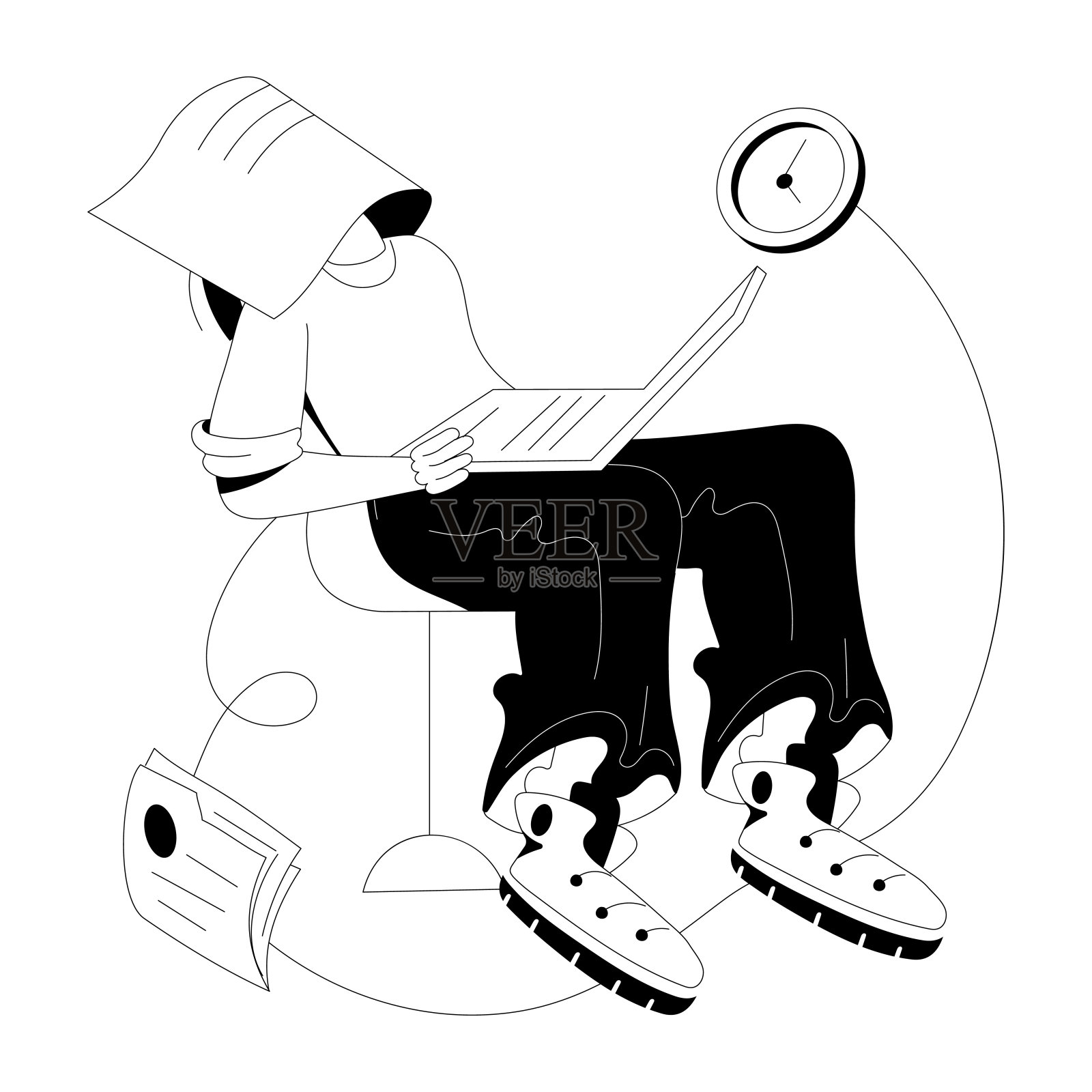 懒惰的员工插画图片素材