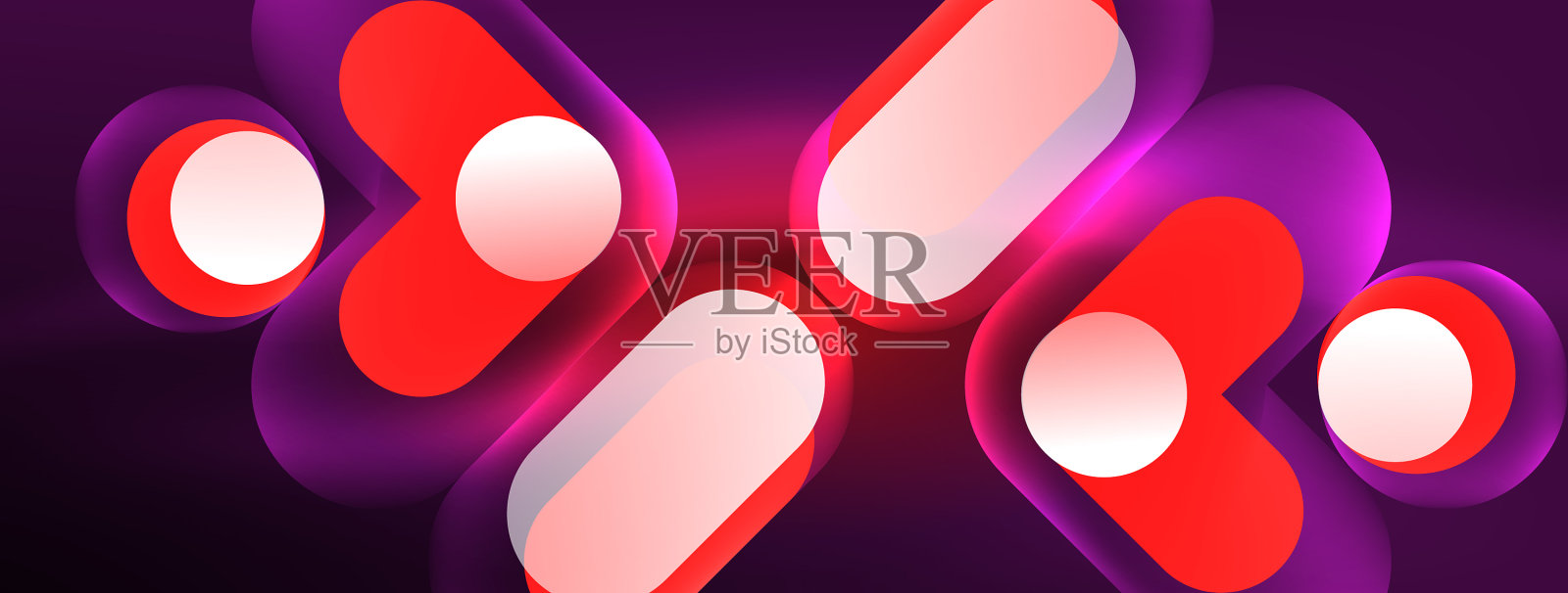 霓虹圆抽象背景模板插画图片素材