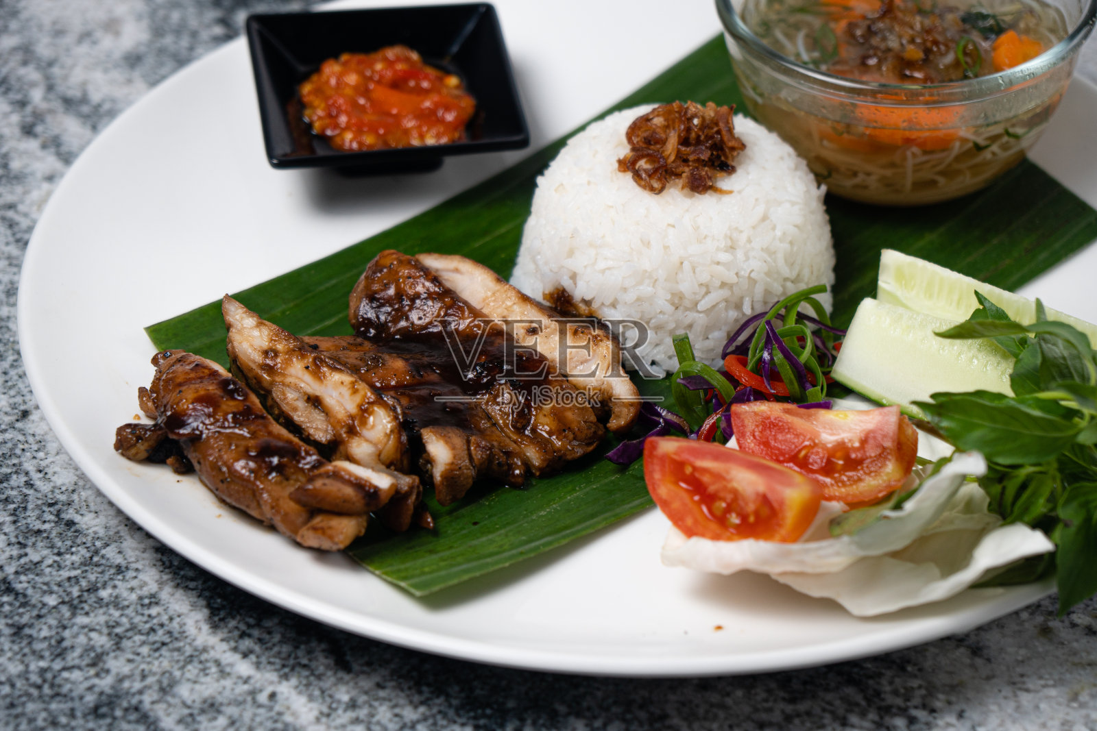 去骨烤鸡照片摄影图片