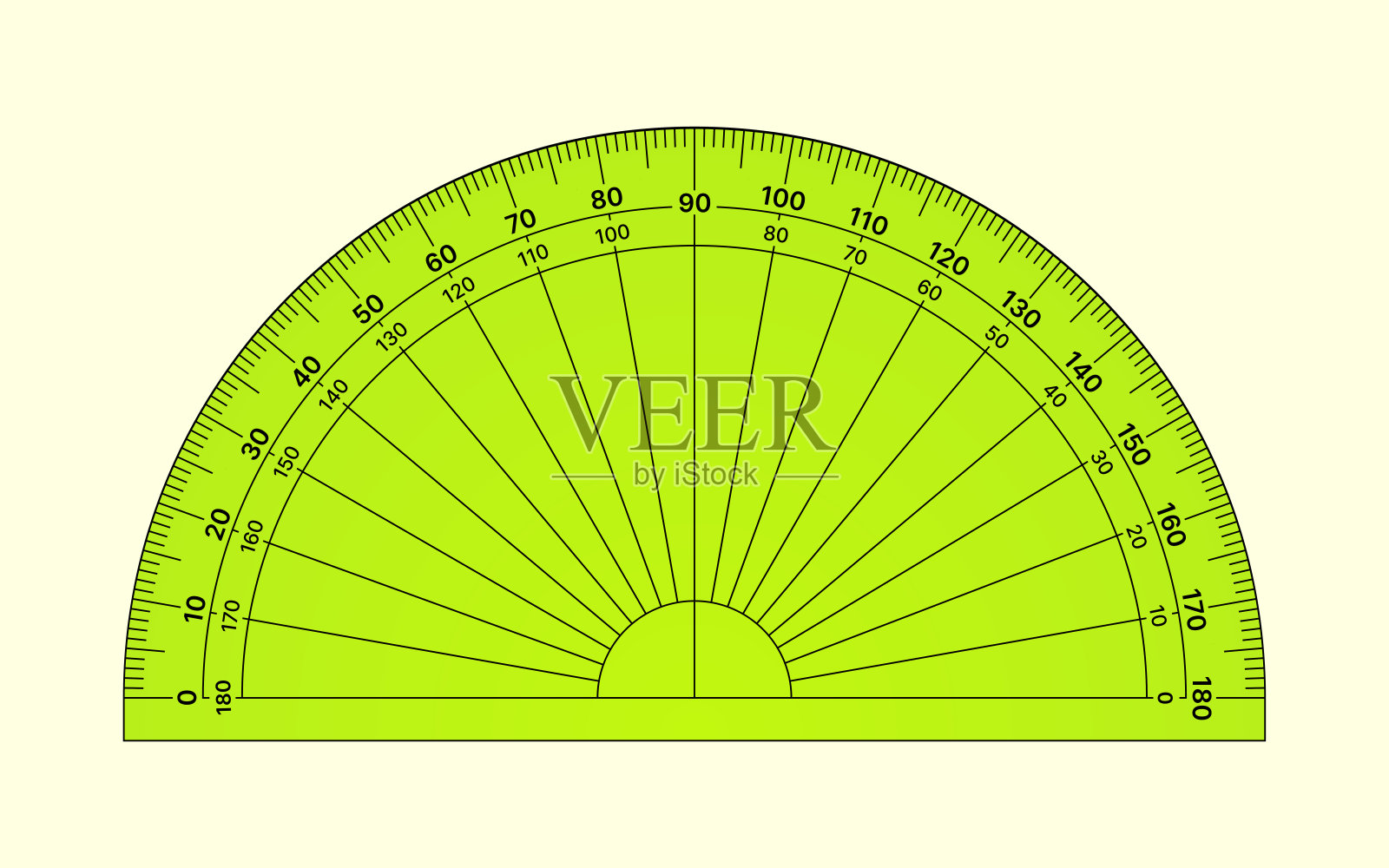 青柠绿量角器插画图片素材