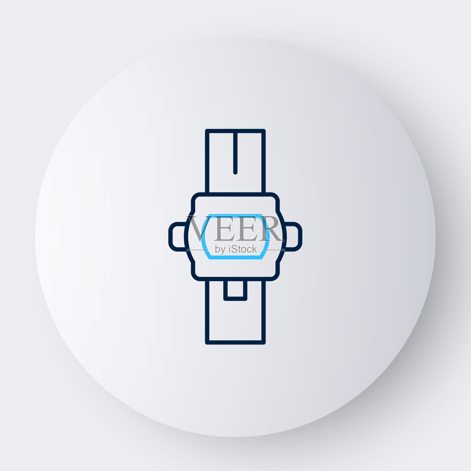 线腕表图标孤立的白色背景。手表图标。色彩缤纷的轮廓概念。向量插画图片素材