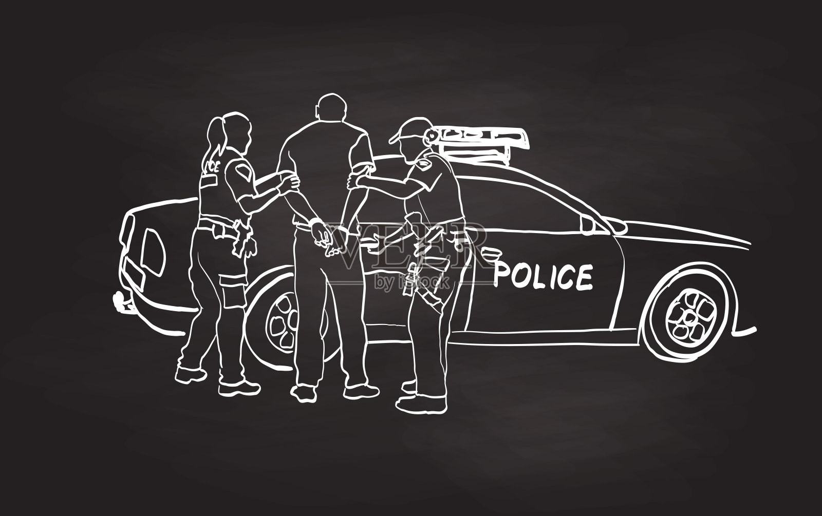 逮捕刑事警察插画图片素材