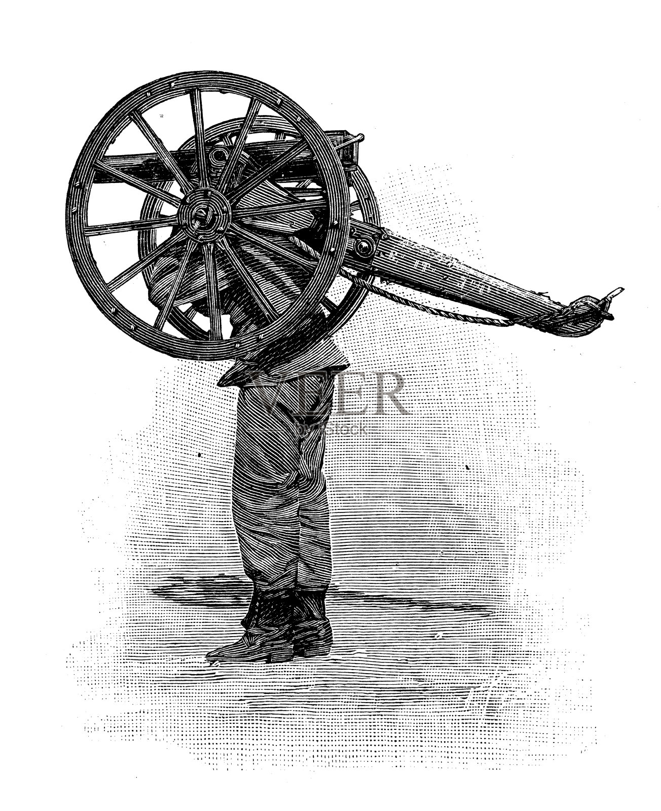 古董插图:厄立特里亚的土著炮兵插画图片素材