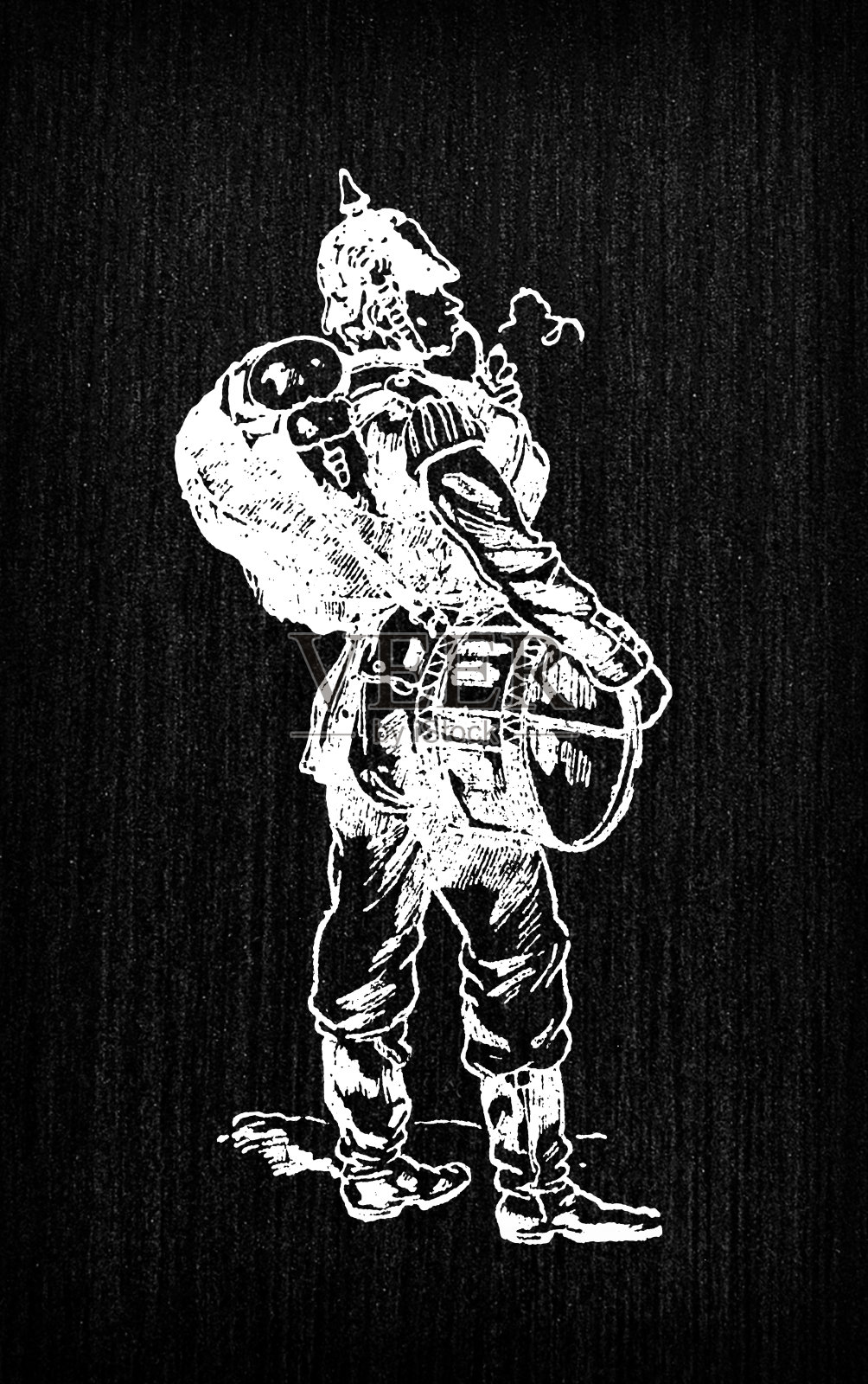 古色古香的法国版画插图，军服:德国步兵插画图片素材