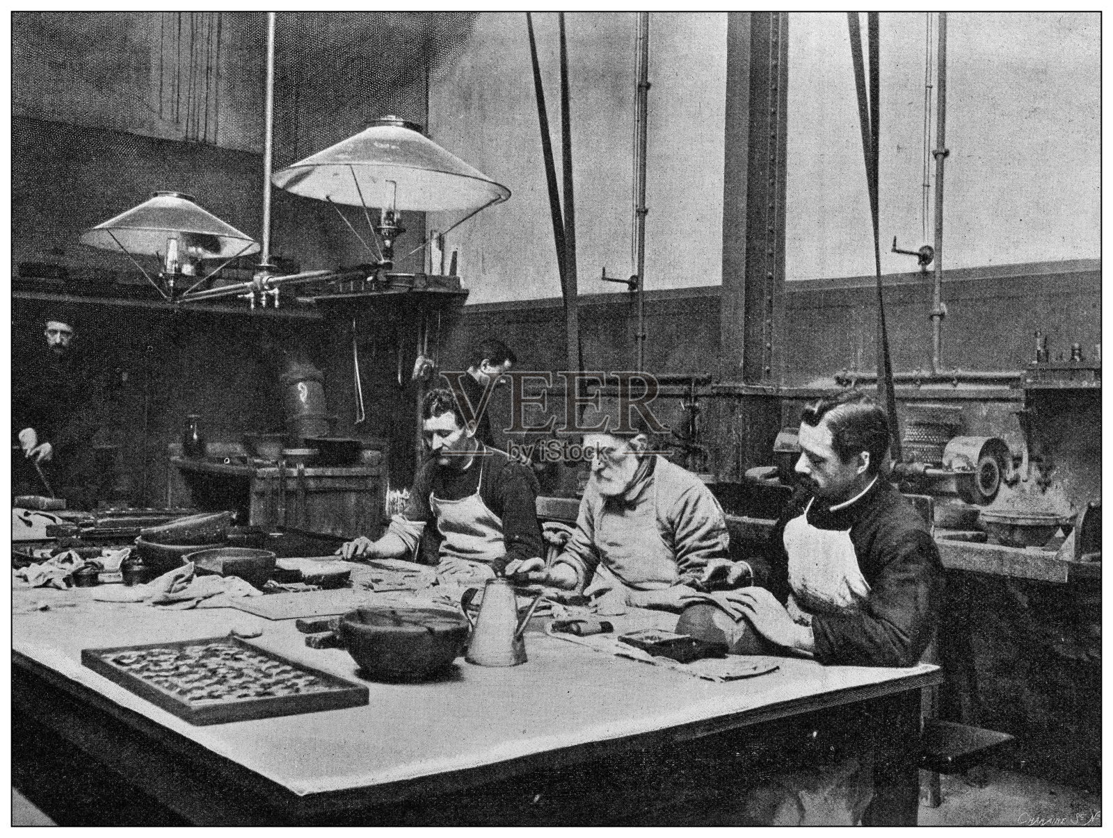 古董照片：巴黎的Monnaie de Paris，法国货币造币厂插画图片素材