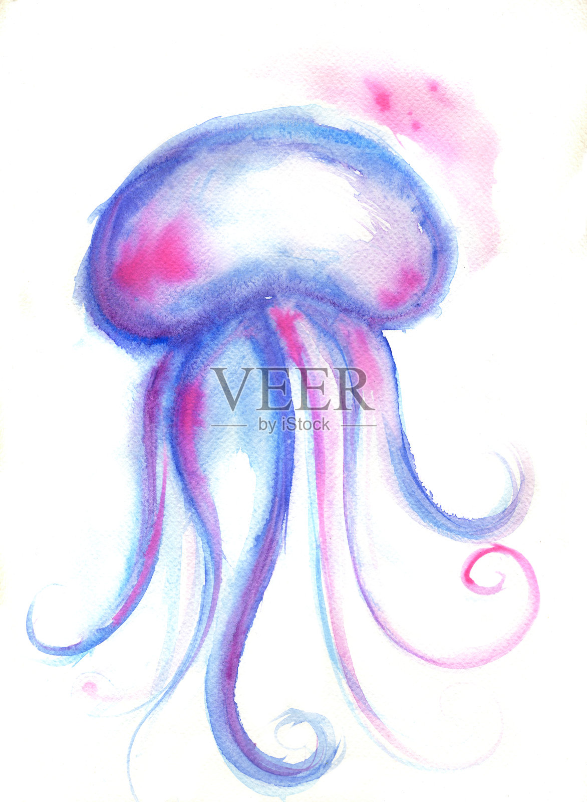 时髦的水母插画图片素材