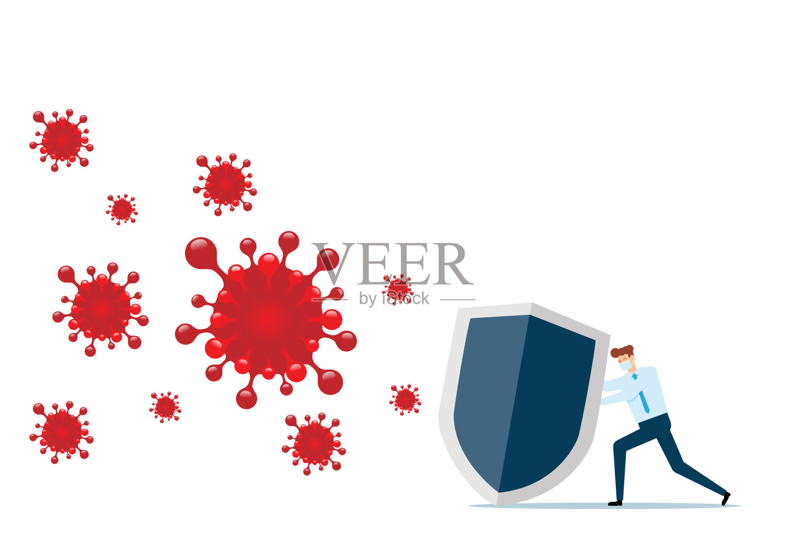 病毒防护插画图片素材