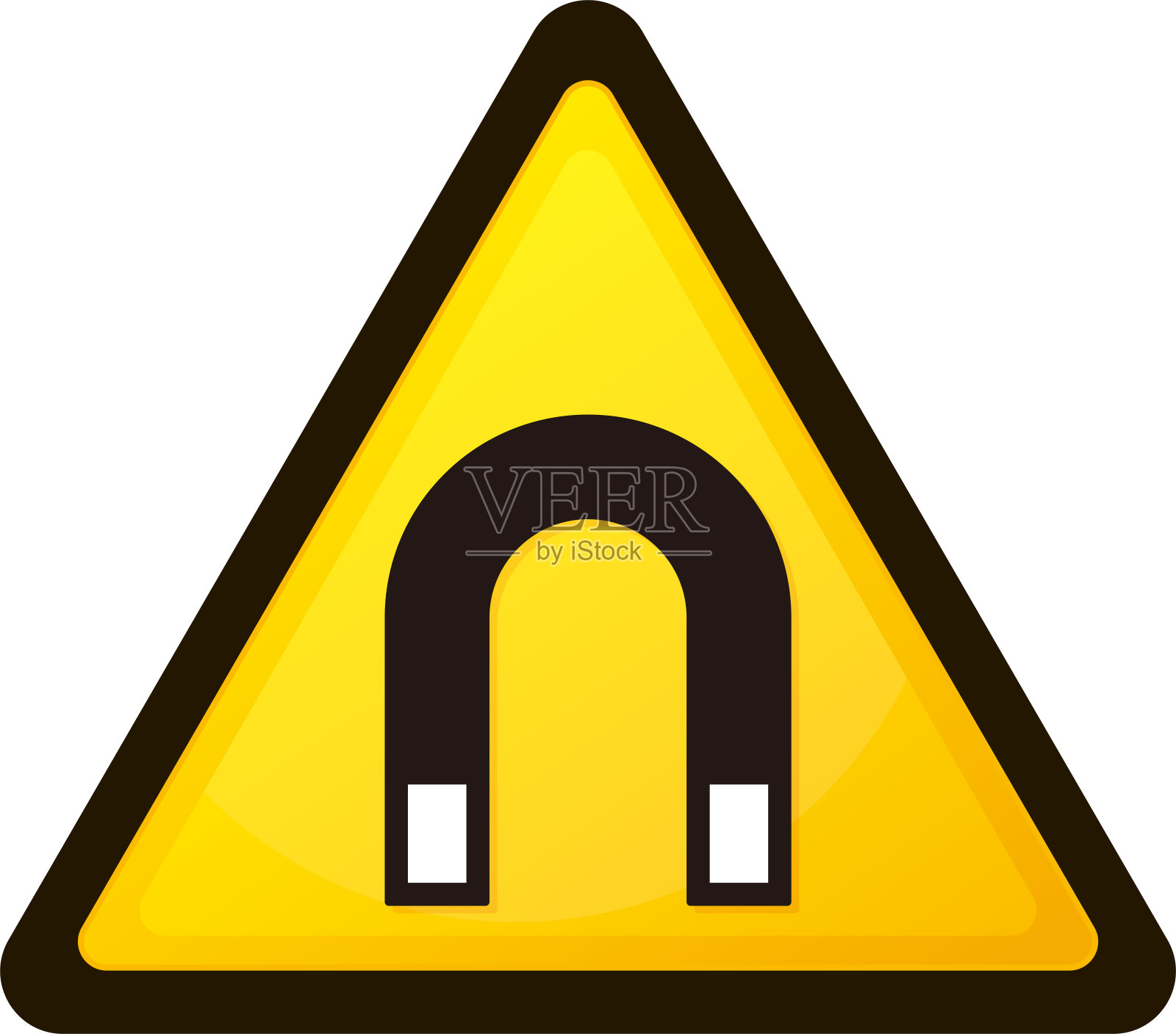 磁性禁止三角形图标设计元素图片