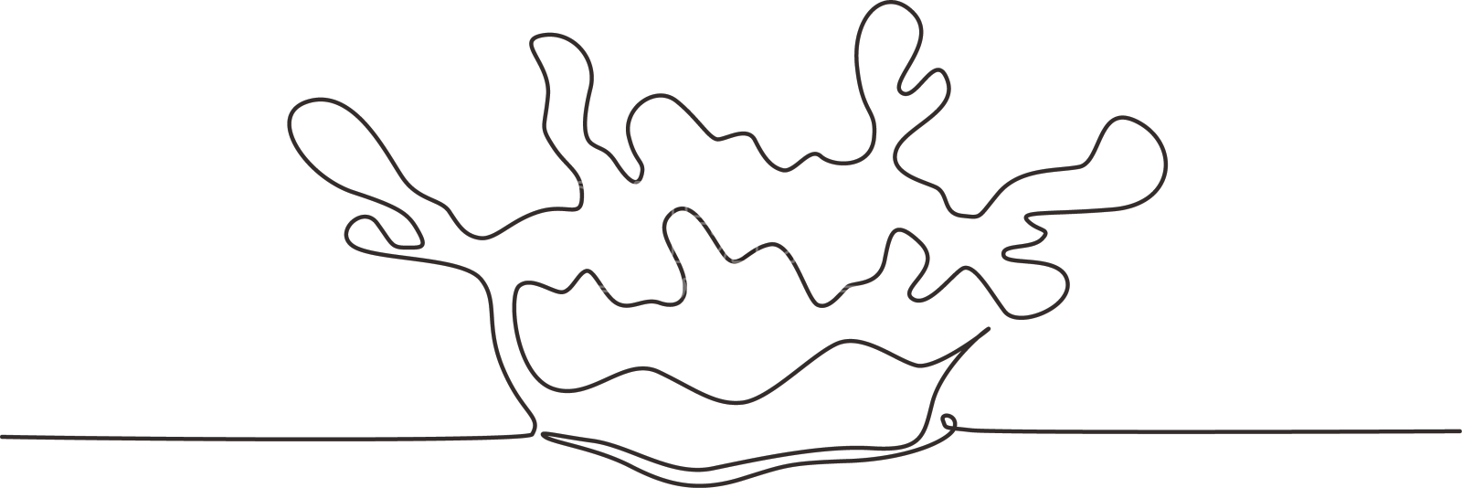 单线绘制蓝色水花和设计元素图片