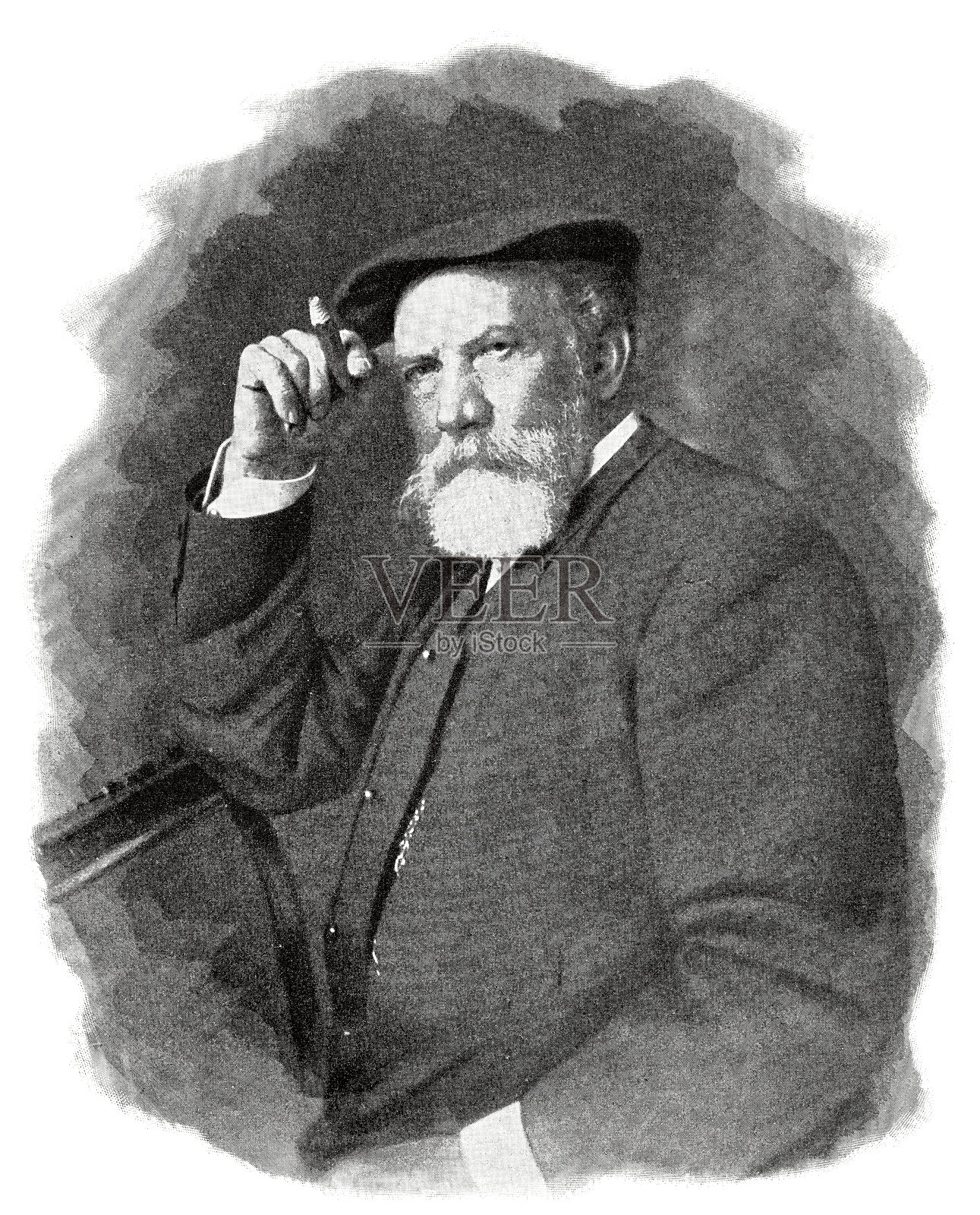 Christian Adolf Schreyer，德国动物、风景和风俗画画家插画图片素材