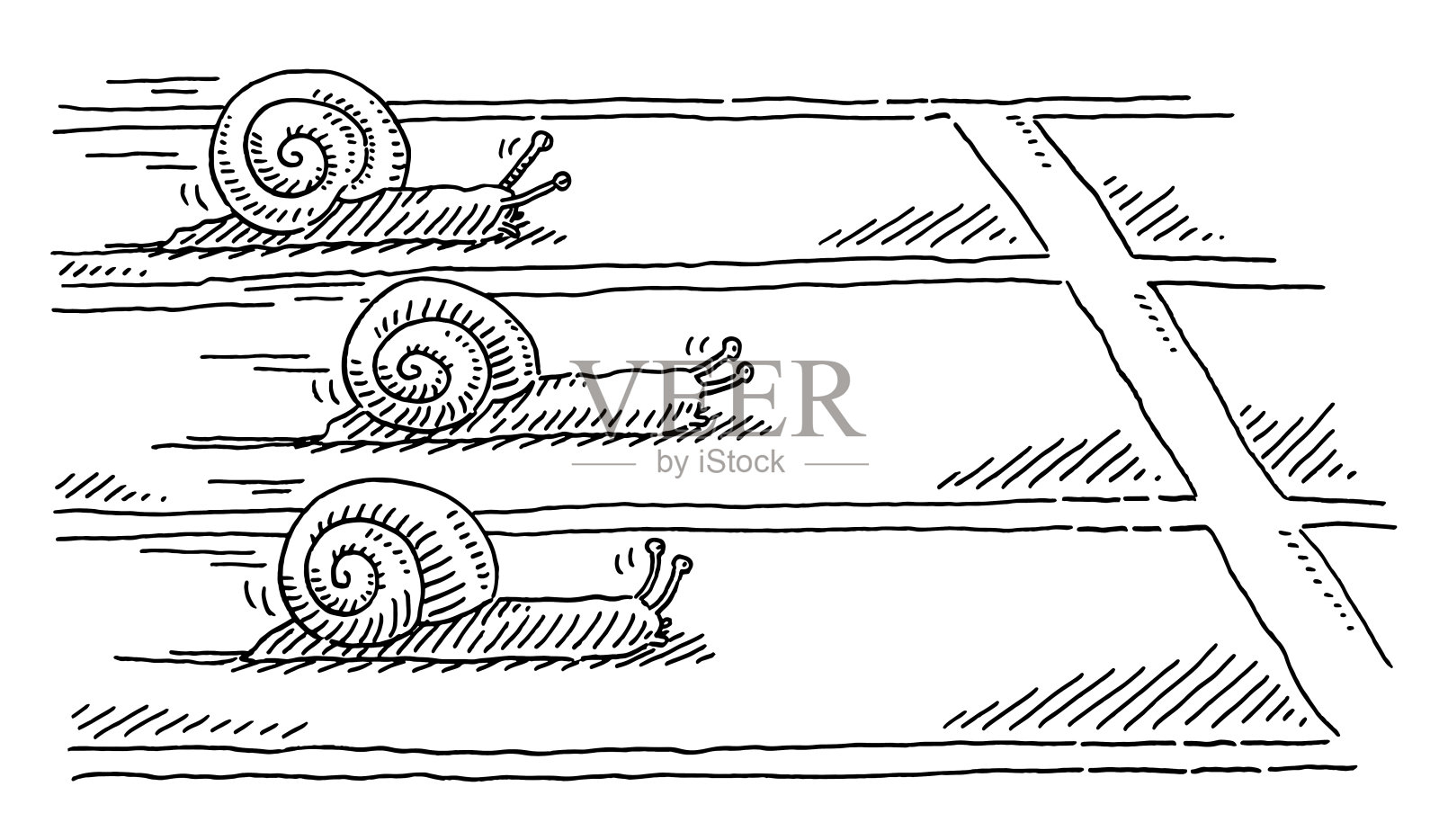 蜗牛比赛抽签插画图片素材