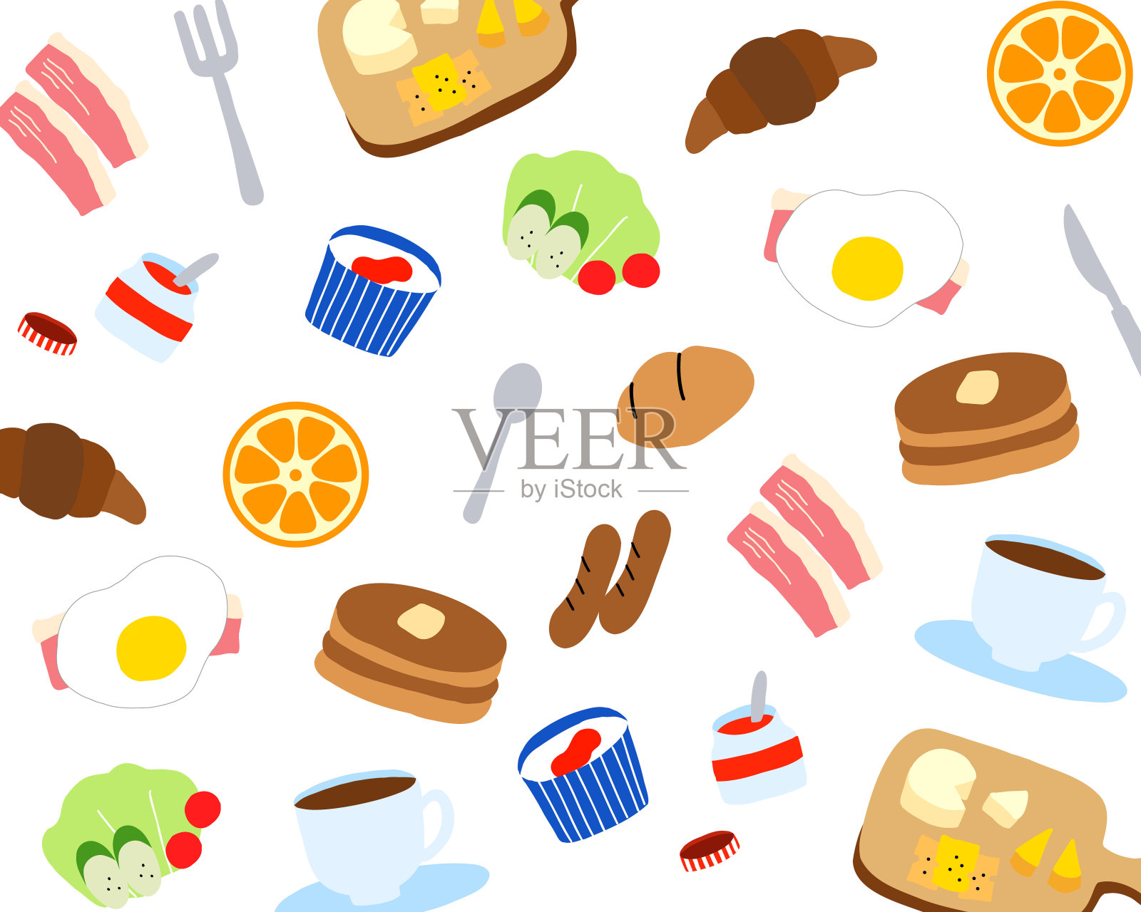 早餐主题背景插图材料插画图片素材