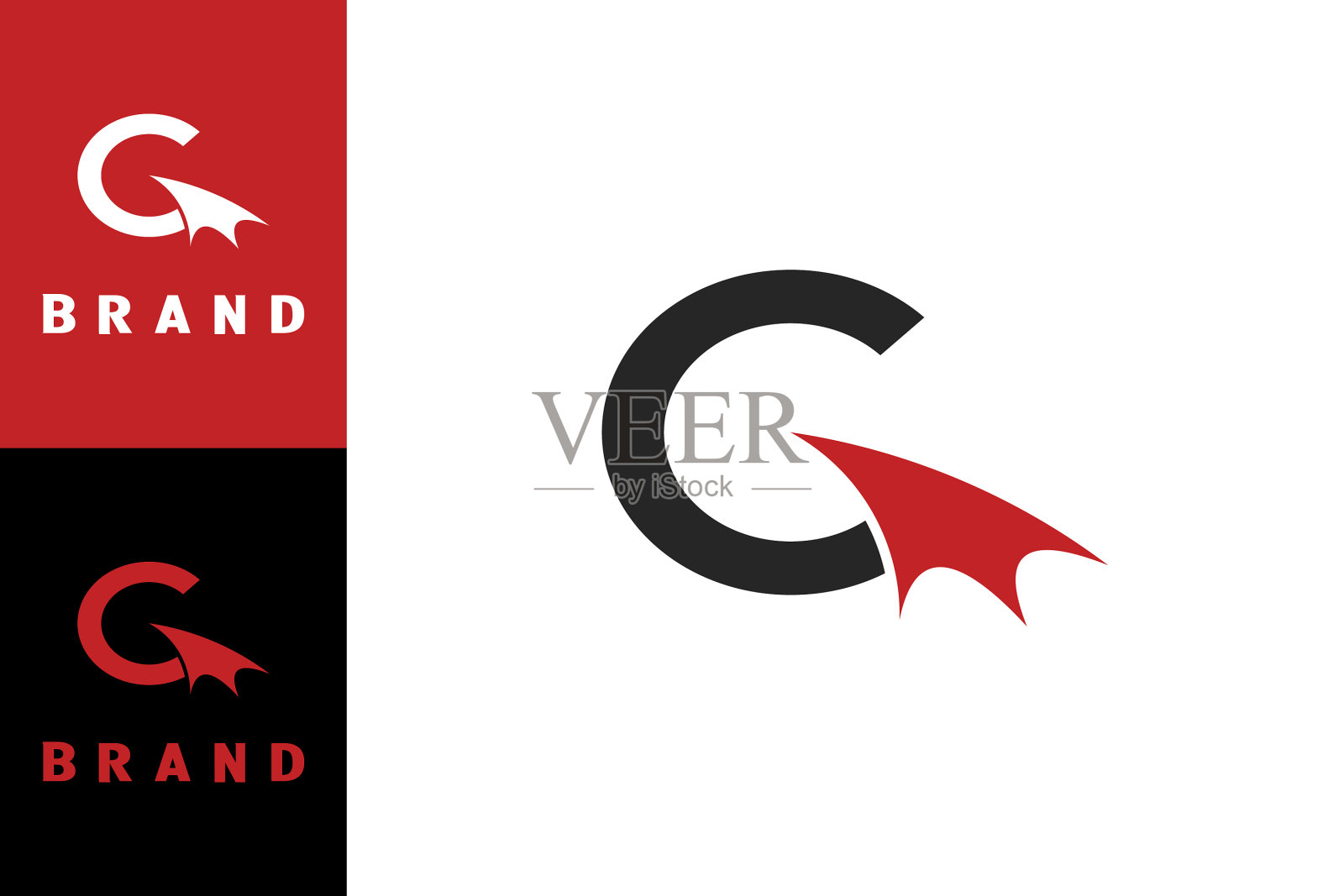 箭头c标志插画图片素材