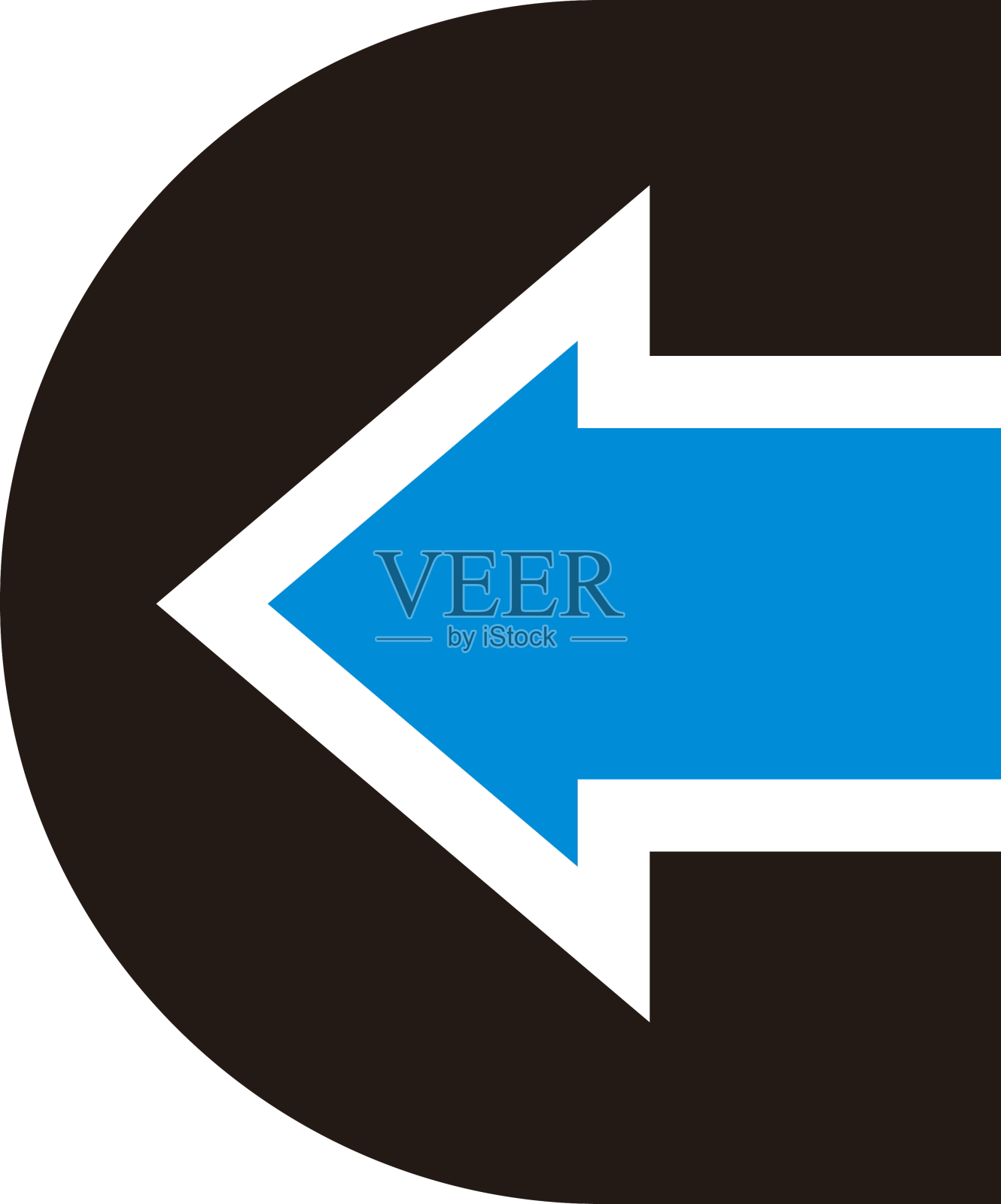 字母c的箭头运动进入标志方向图标素材