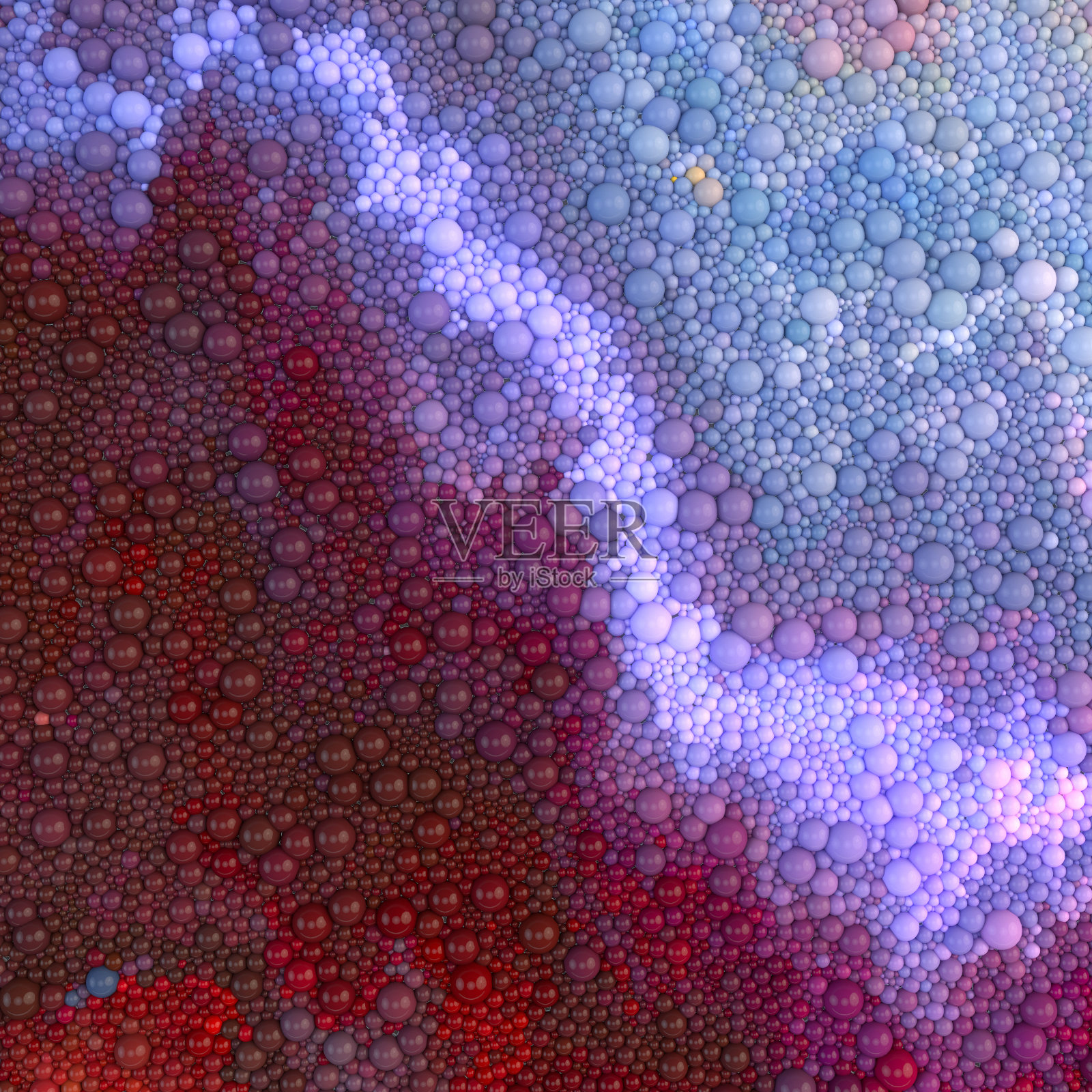 彩色球形粒子的波。新潮的3d渲染背景。数码插图照片摄影图片