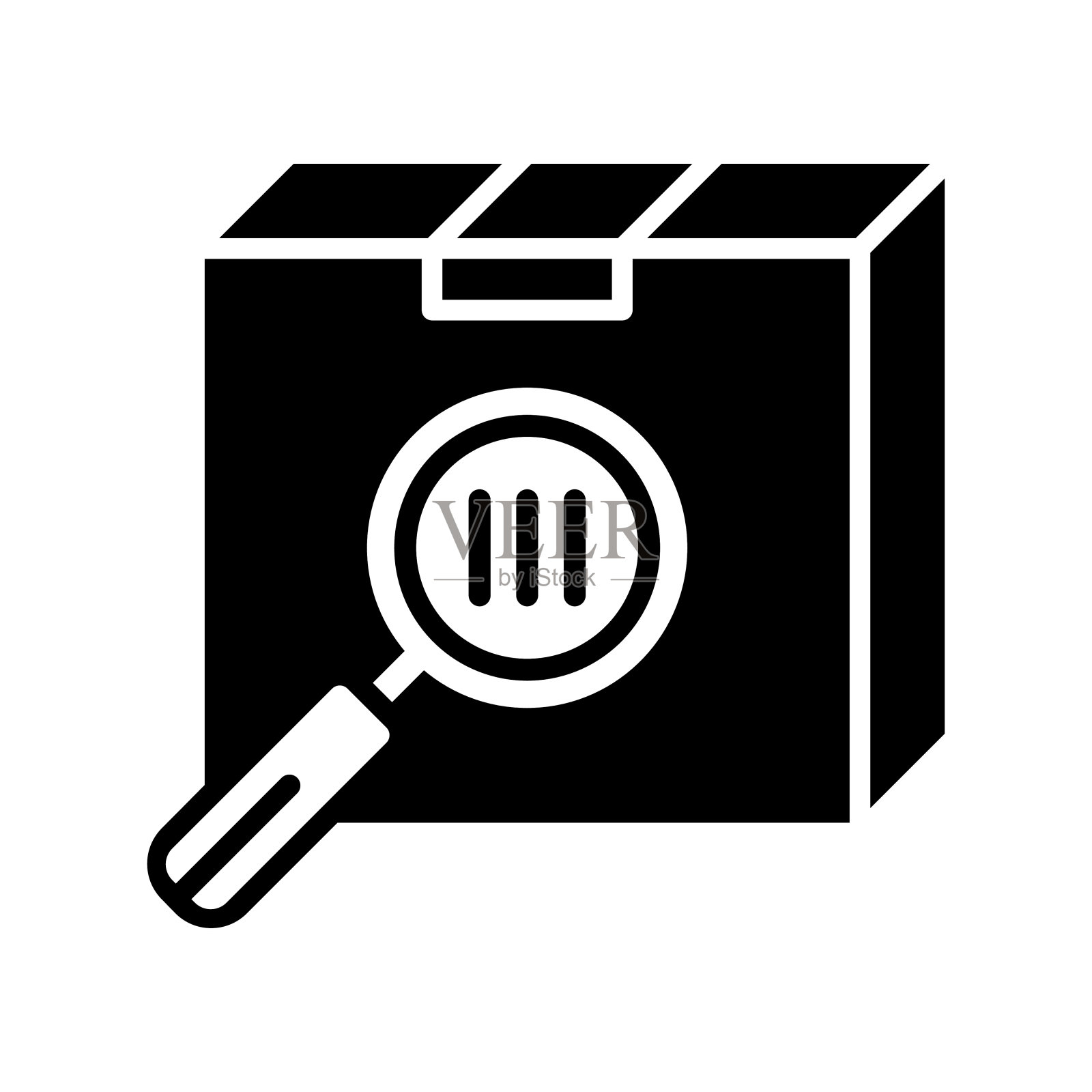 跟踪货物黑线和填充矢量图标插画图片素材