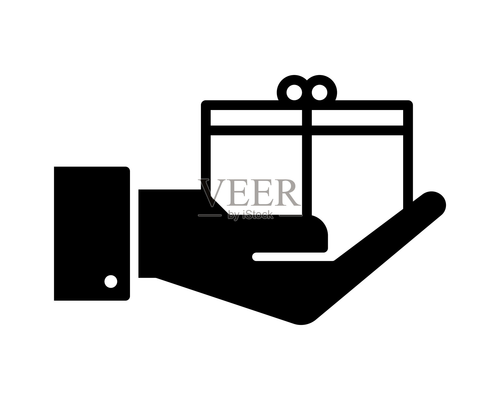 现在的黑线和填充矢量图标插画图片素材