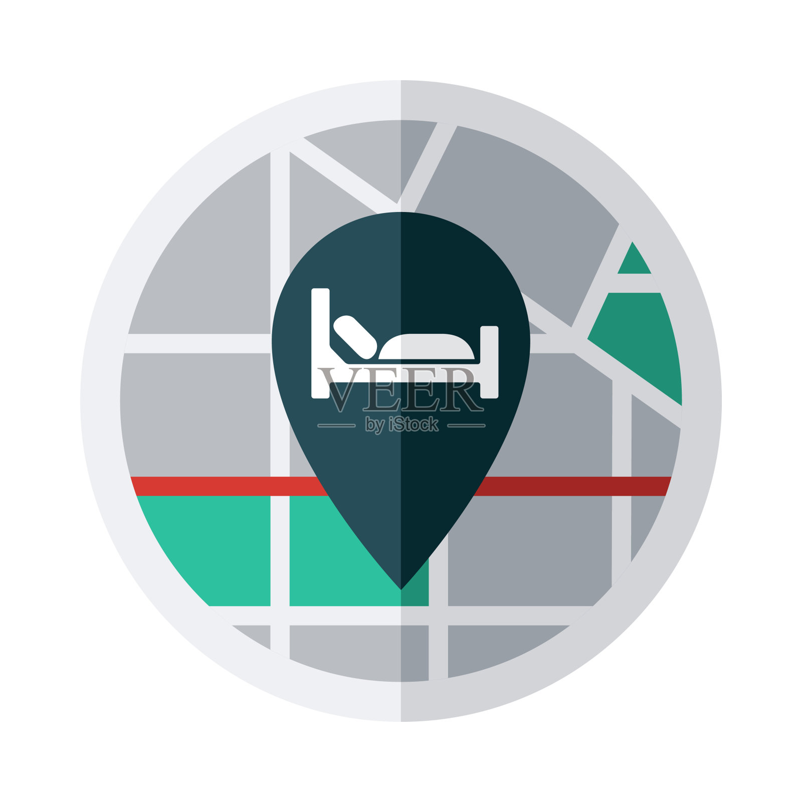 住宿地图引脚图标插画图片素材