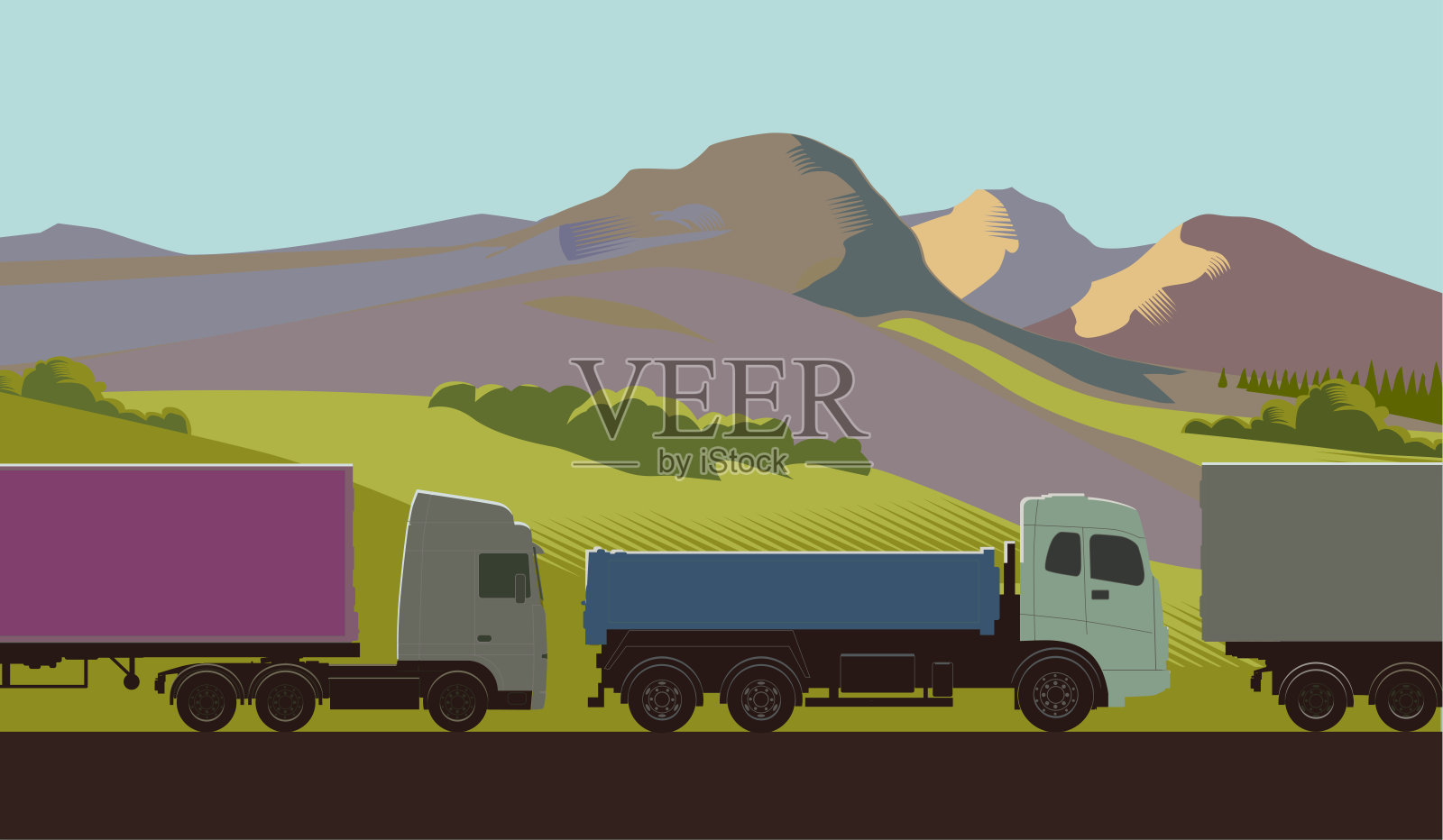 货车或卡车插画图片素材
